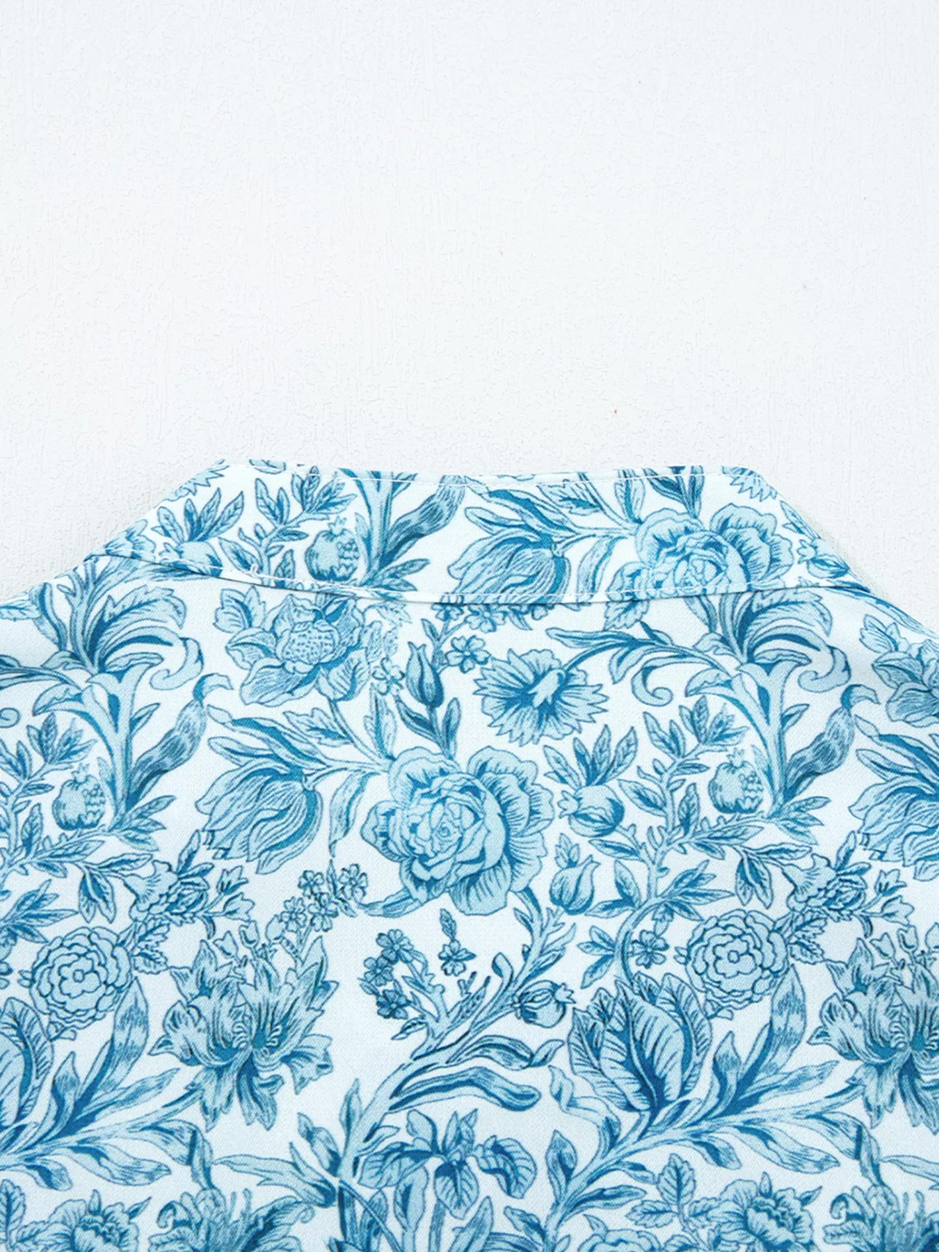 Floral Button Up Puff Sleeve Shirt - Image 9