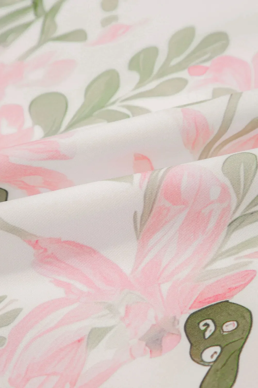Floral Contrast Edge Layered Short Sleeve Mini Dress - Image 9