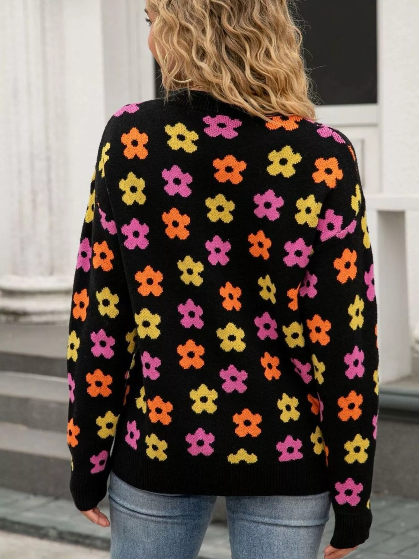 Floral Crew Neck Sweater - Image 12