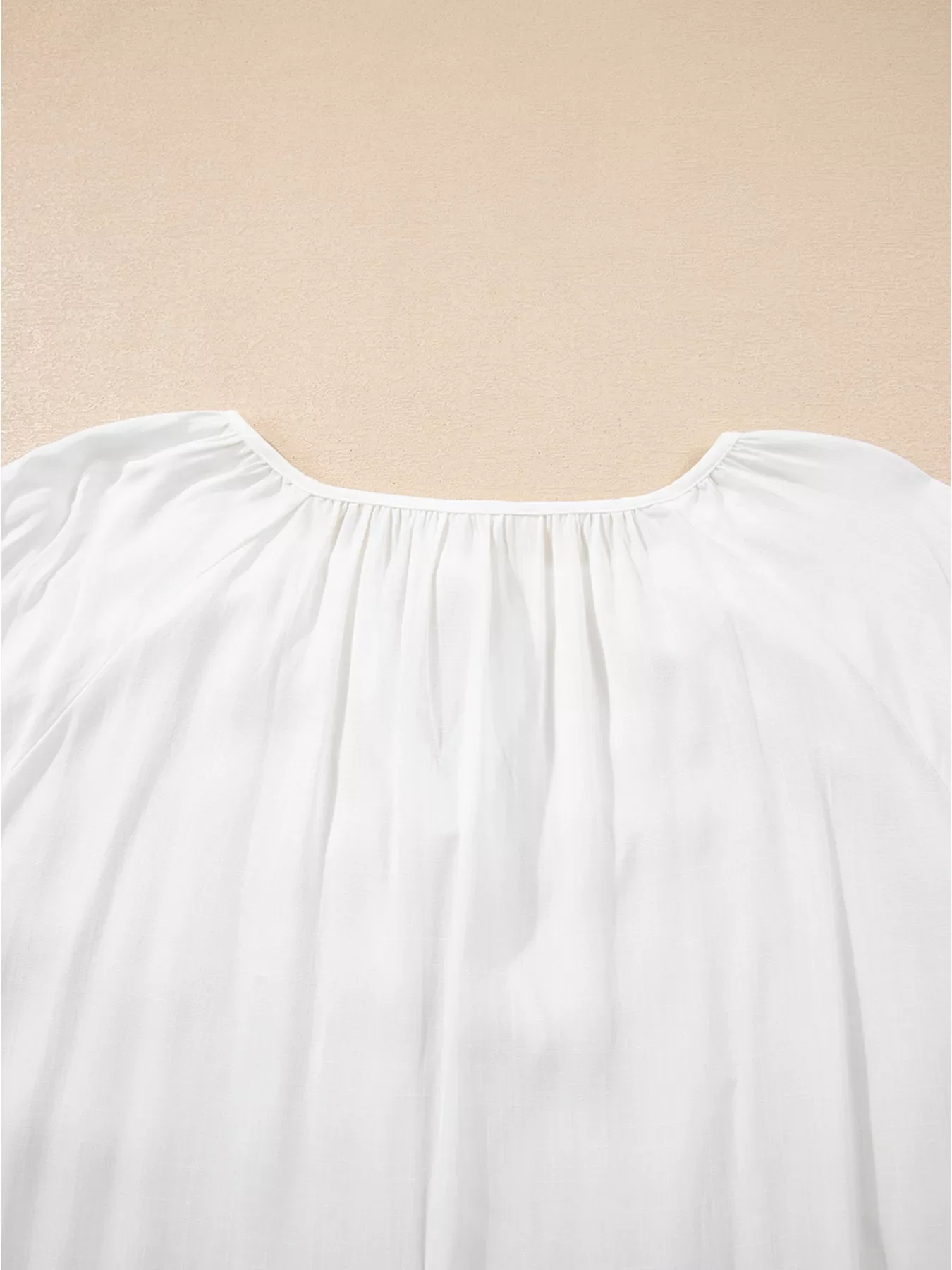 Floral Embroidered Tie Neck Blouse - Image 5