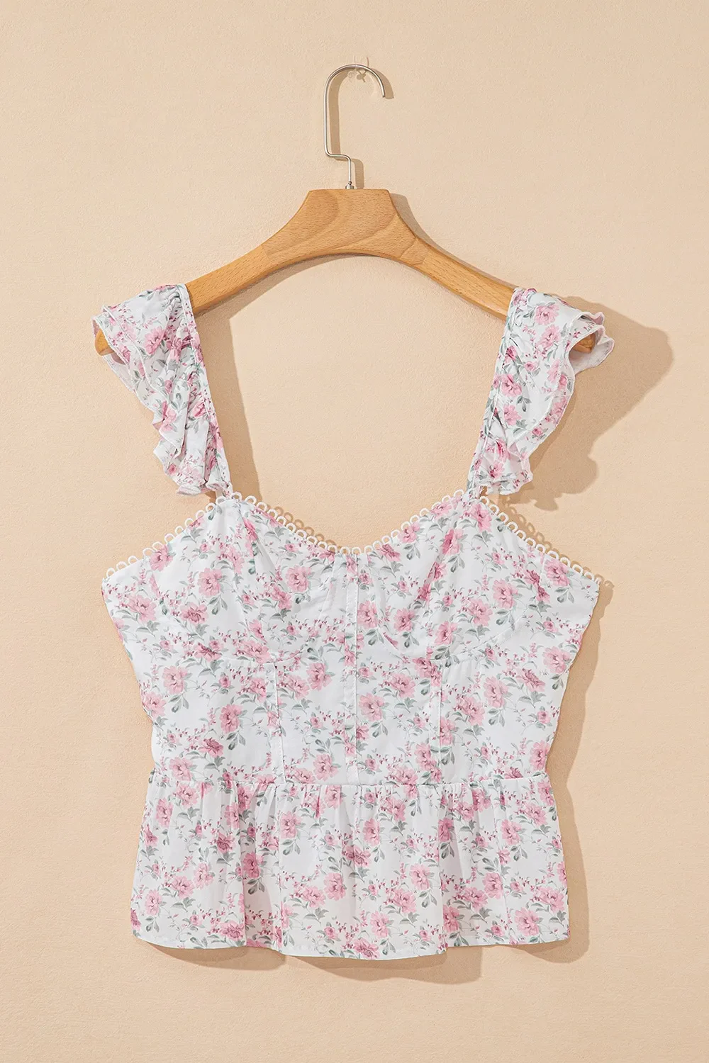Floral Flutter Peplum Tank Top - Image 6