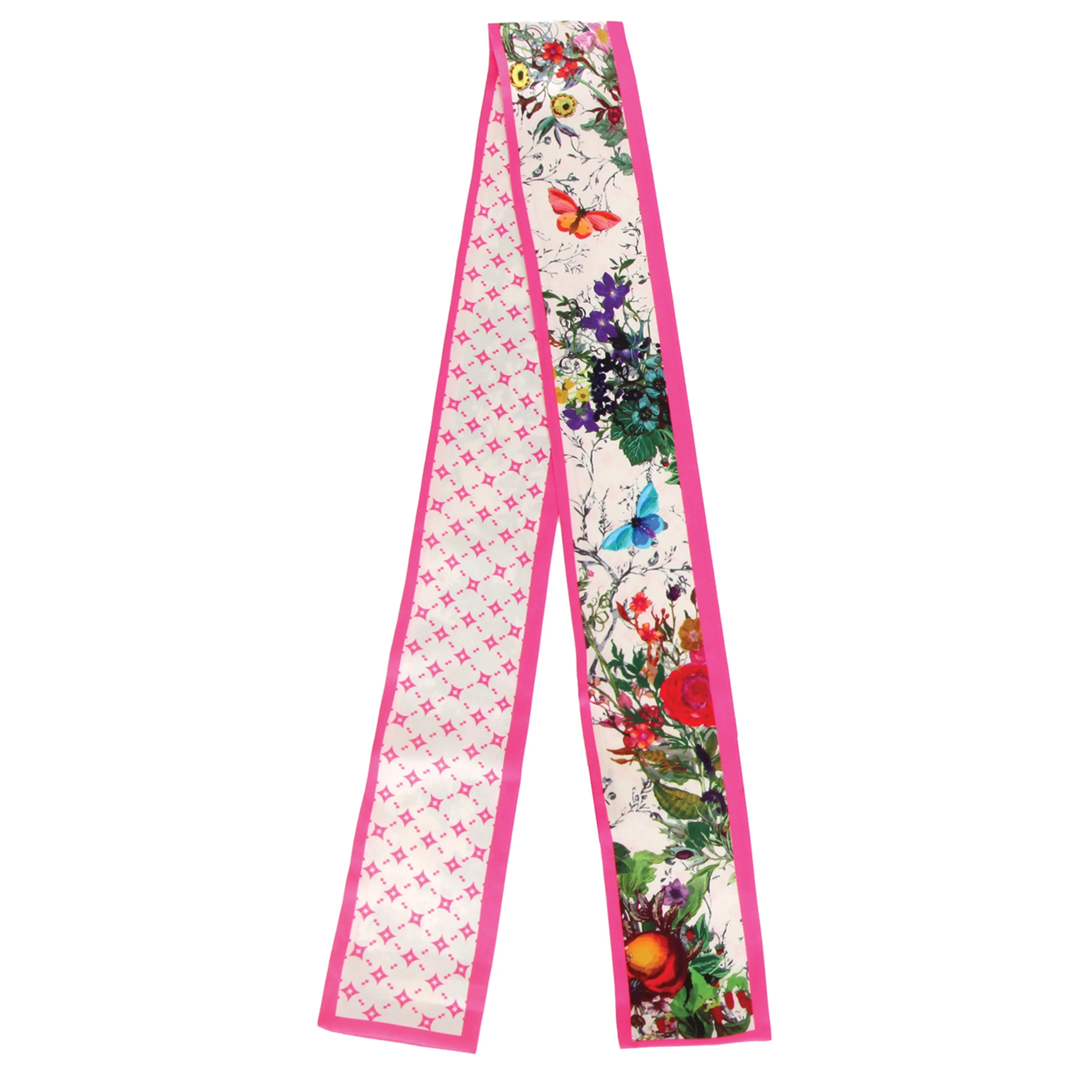 Floral Grid Skinny Scarf - Image 7