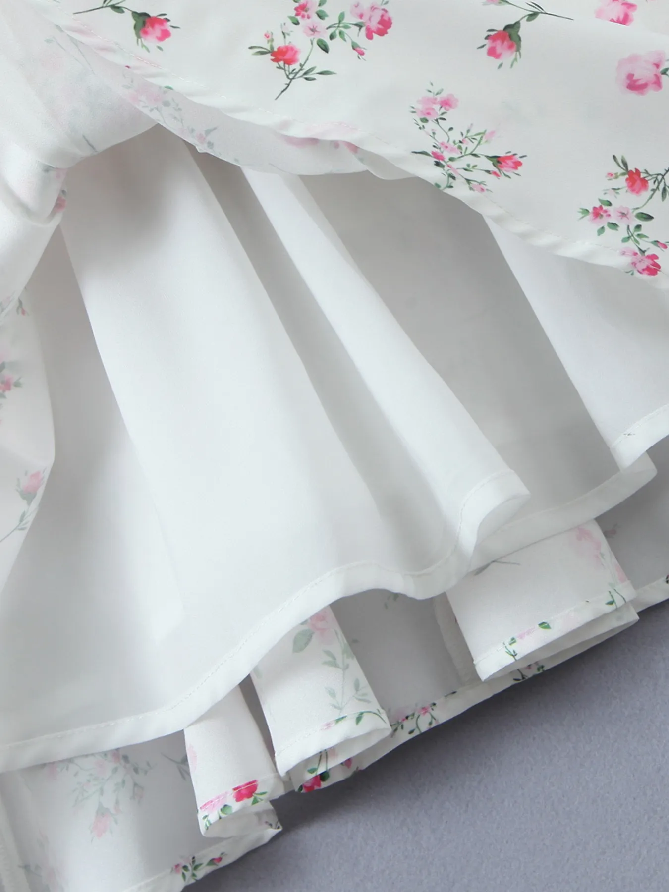 Floral Layered Cami Dress with Ruffle Details - Image 9