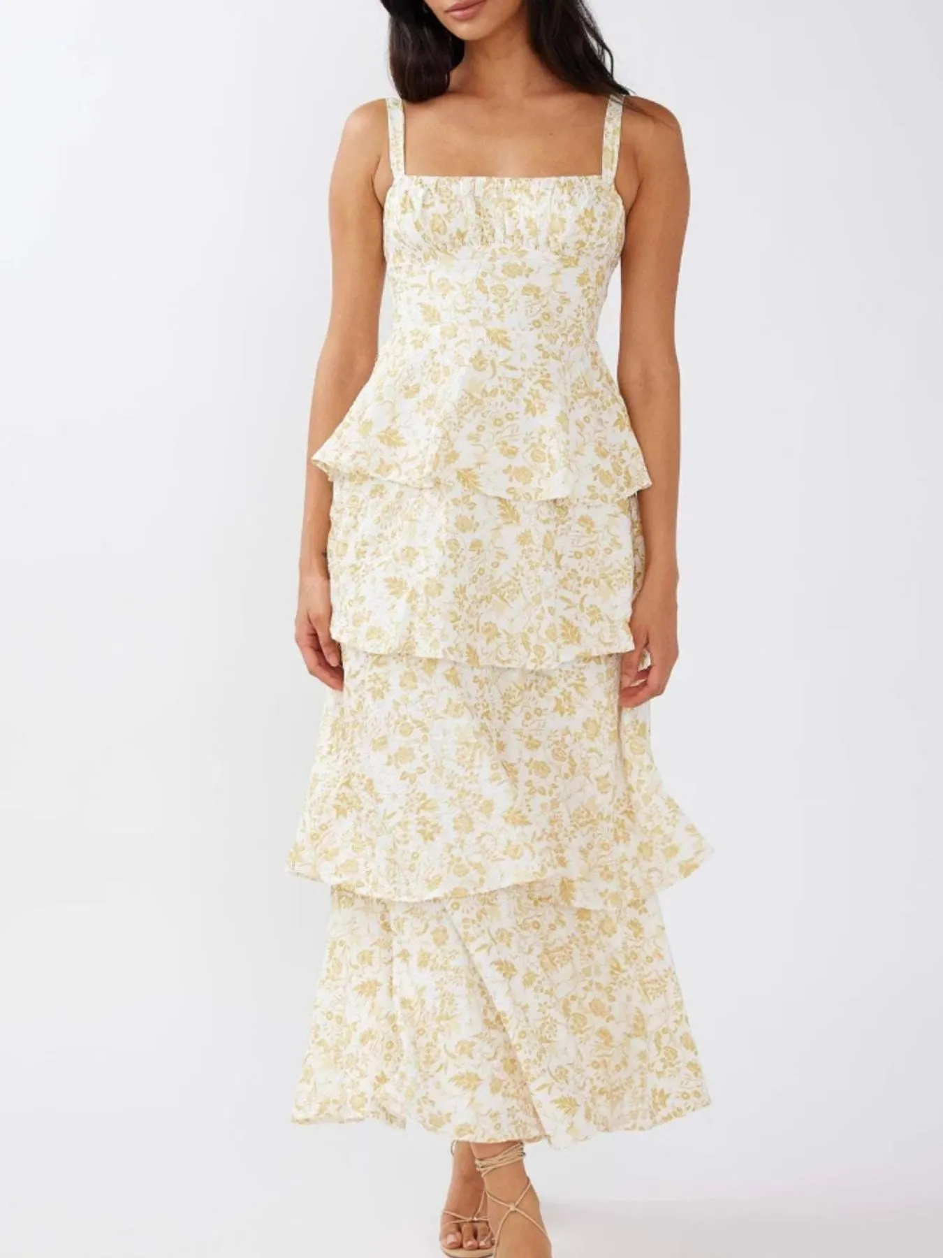 Floral Layered Ruffle Maxi Dress - Image 10
