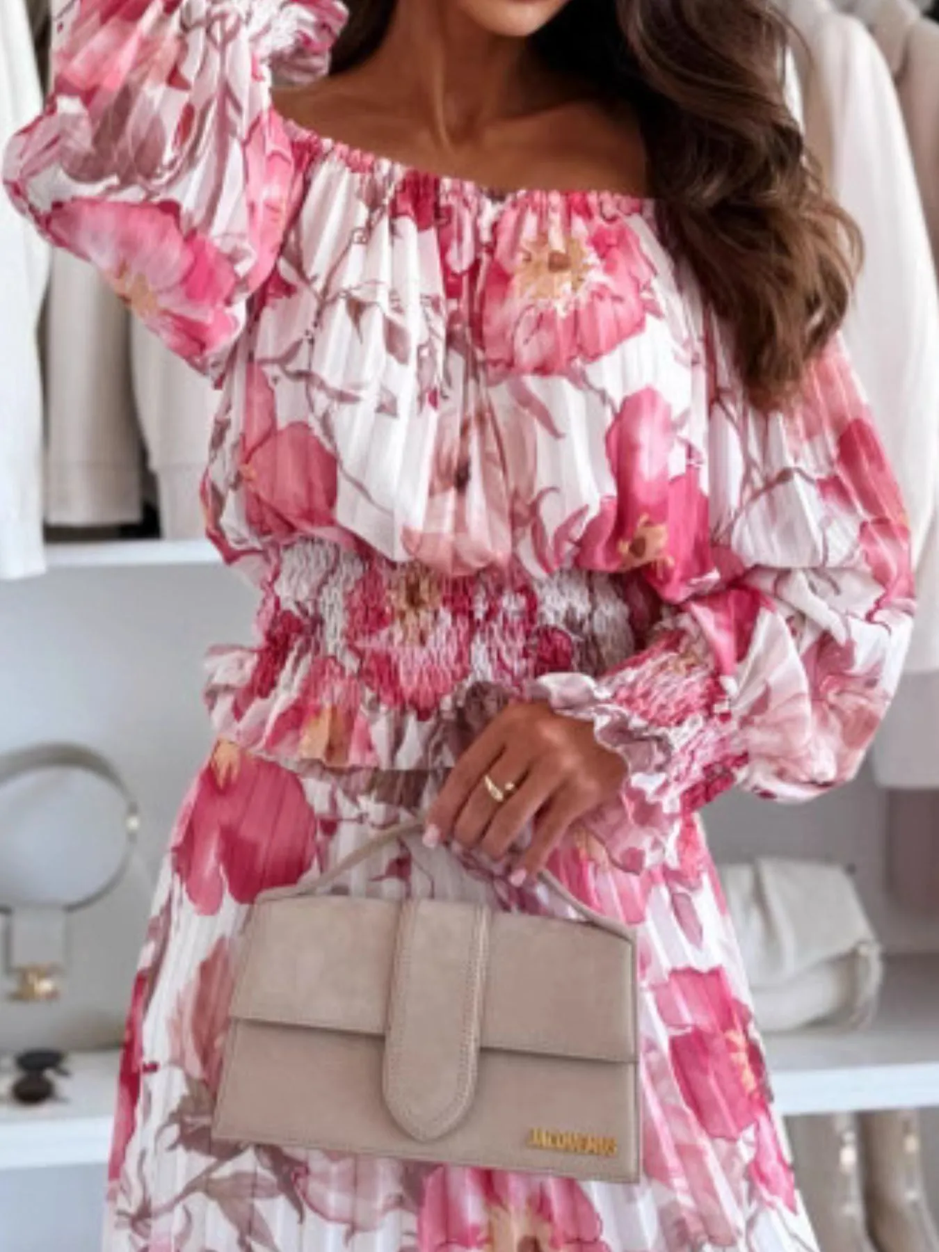 Floral Off-Shoulder Top and Skirt Two-Piece Set - Image 6