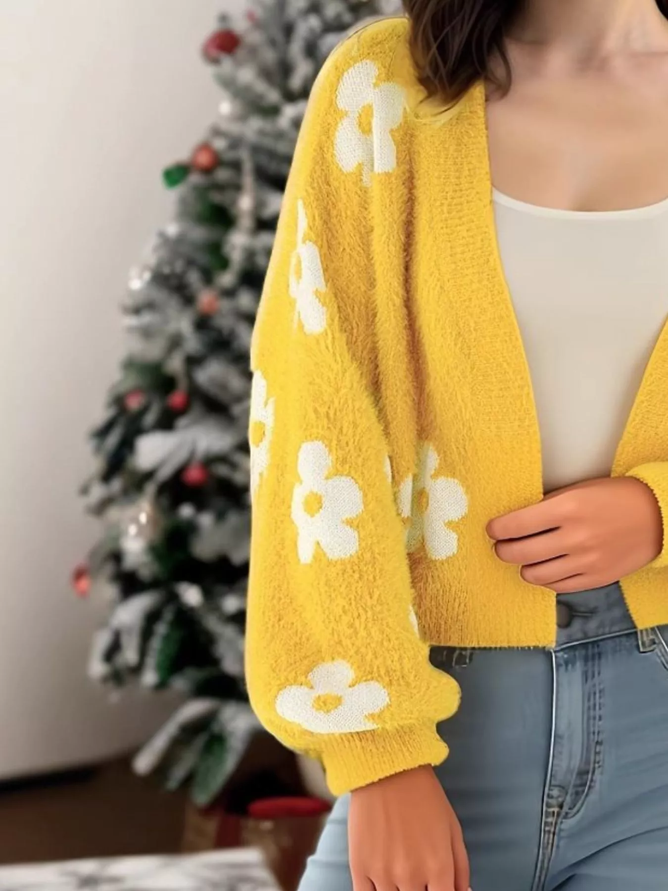 Floral Open Front Cardigan - Image 2