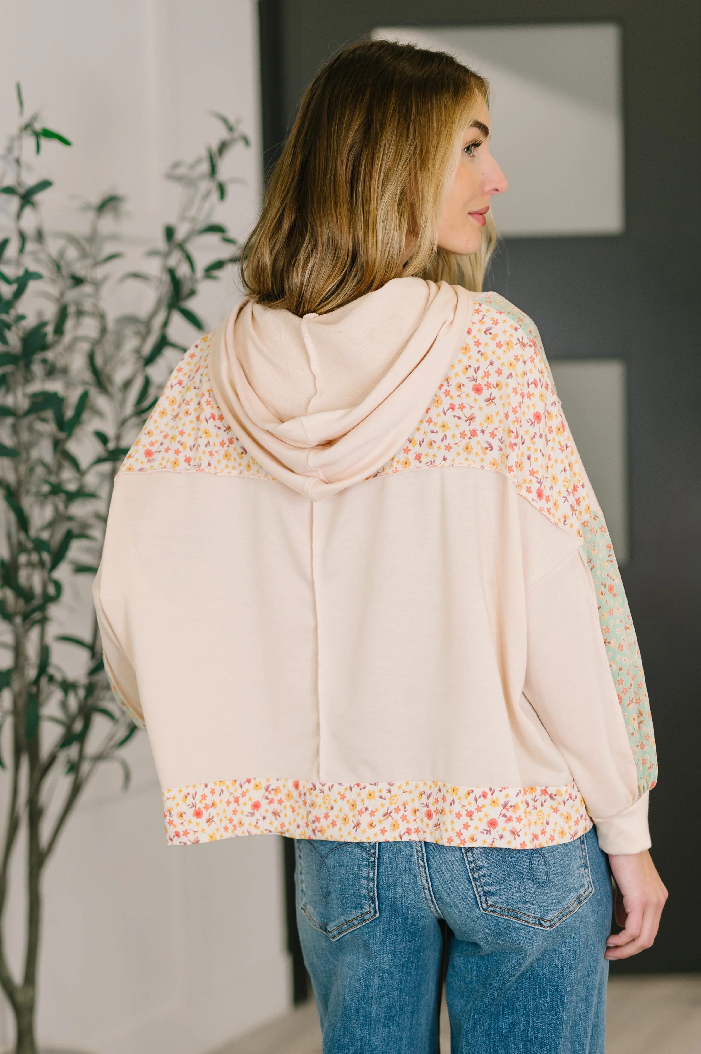 Floral Patchwork Hooded Pullover - Image 5