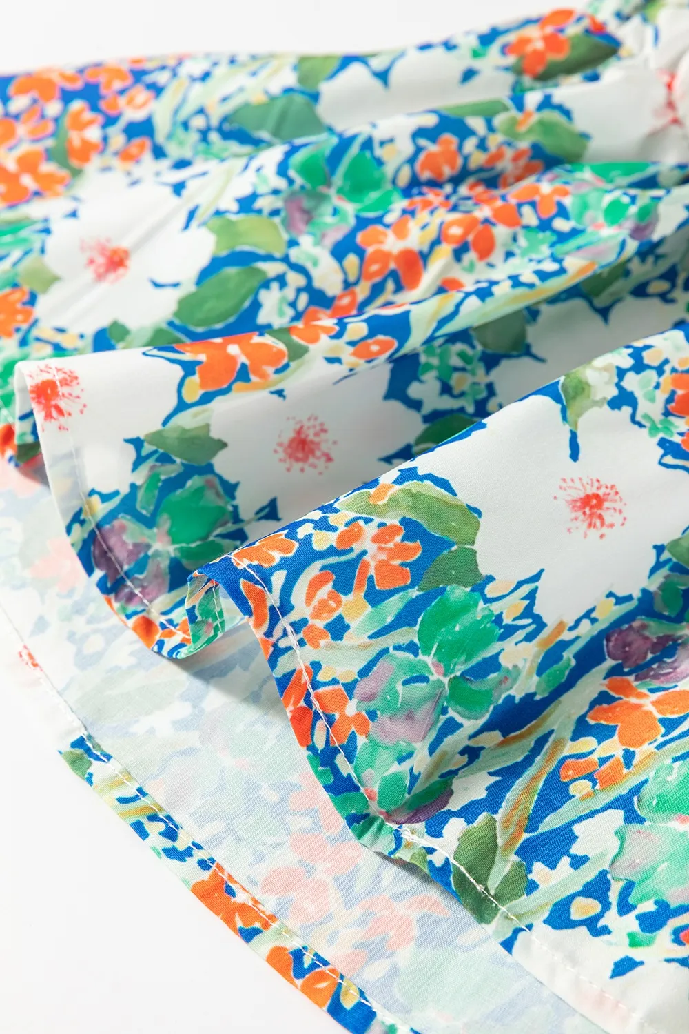 Floral Print Bow Applique Slit Sleeveless Peplum Blouse - Image 10