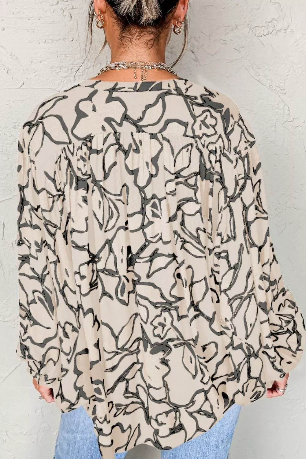 Floral Print Button-Down Shirt - Image 3