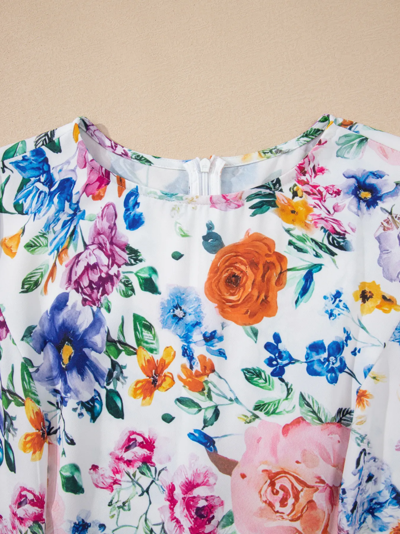 Floral Print Cap Sleeve Mini Dress - Image 5