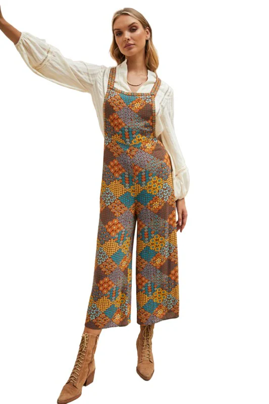 Floral Print Crossed Straps Ankle-length Jumpsuit - Image 13