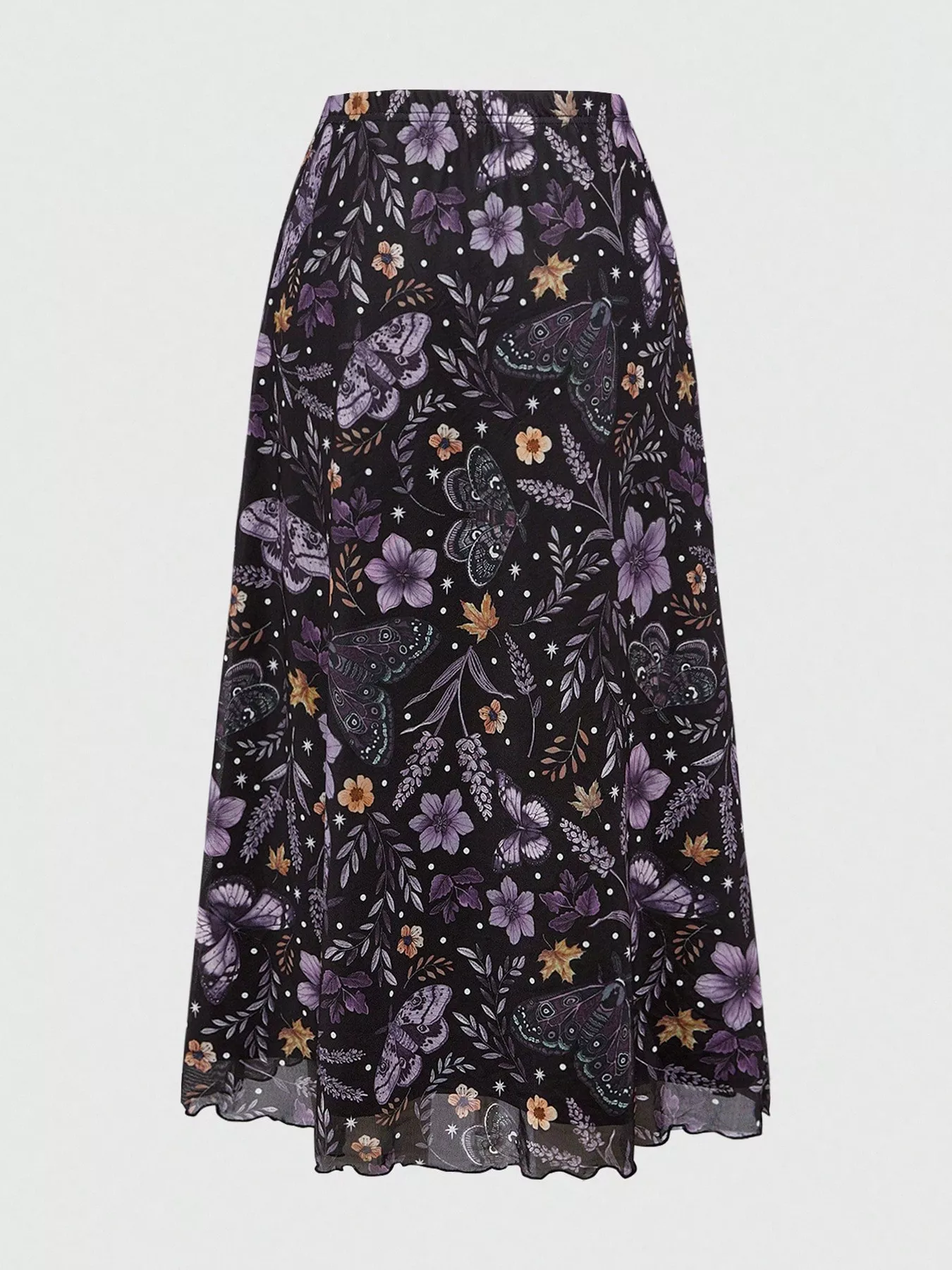 Floral Print Flowy Midi Skirt