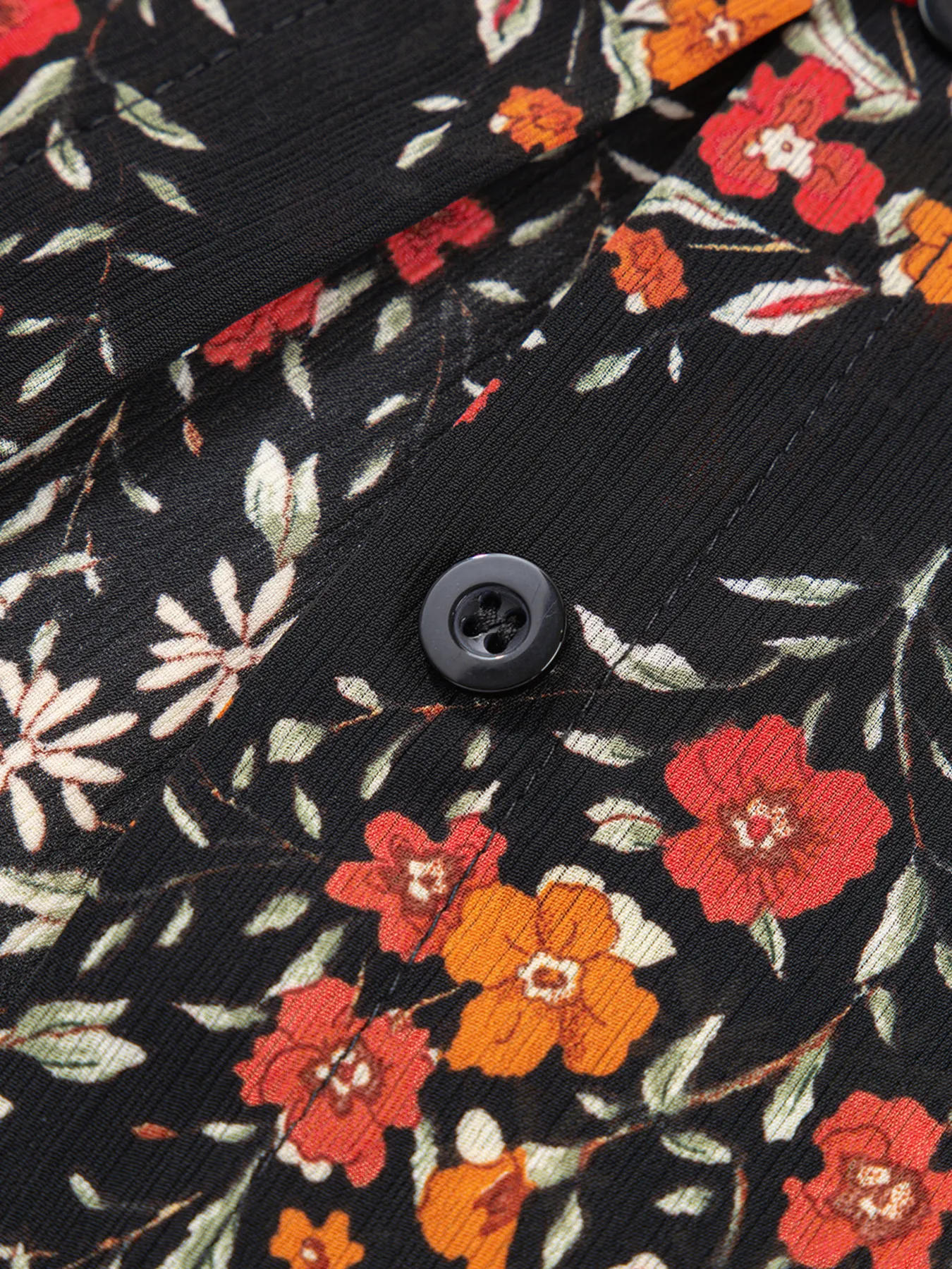 Floral Print Lantern Sleeve Loose Shirt - Image 7
