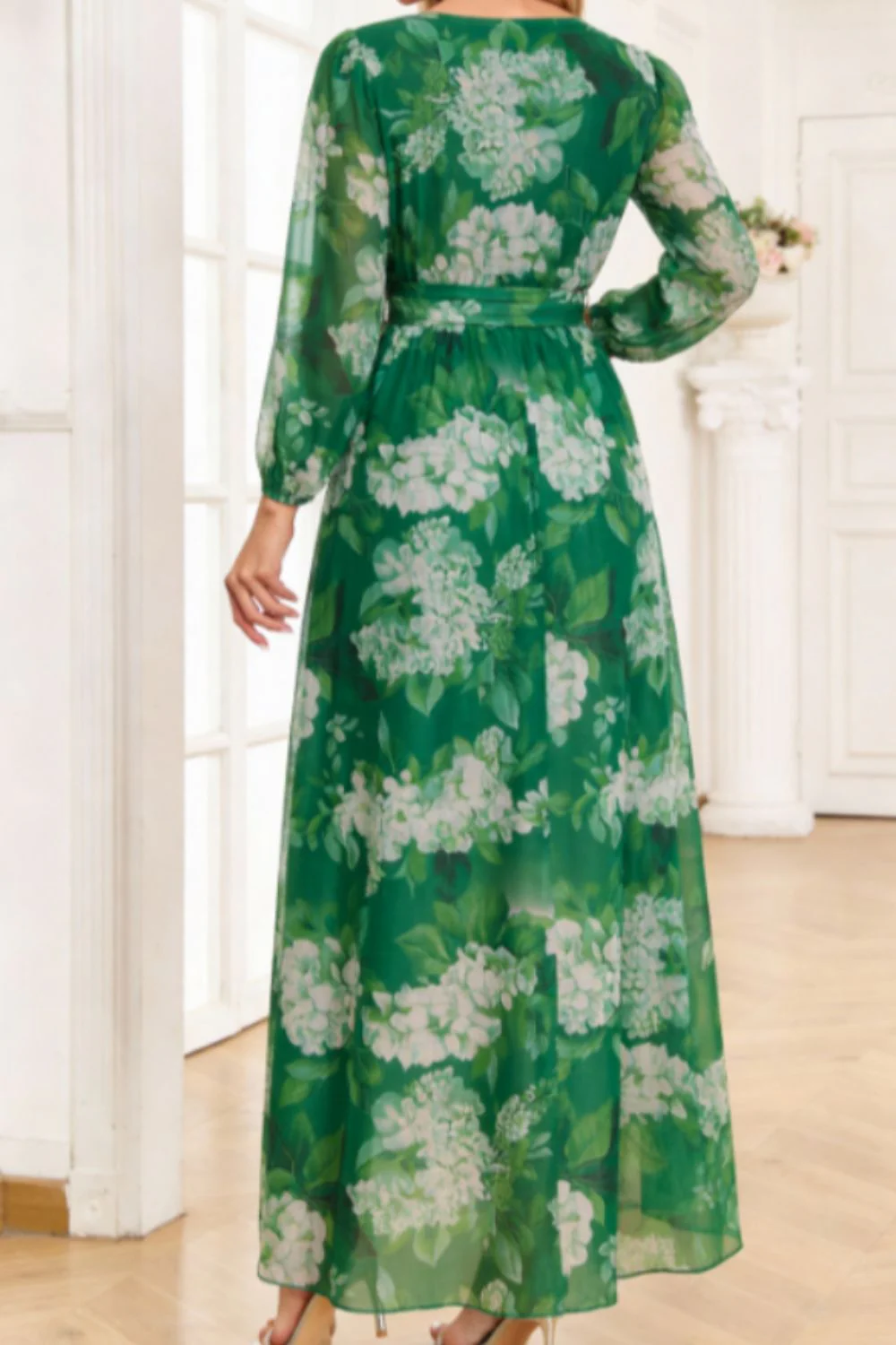 Floral Print Long Sleeve Maxi Dress - Image 2