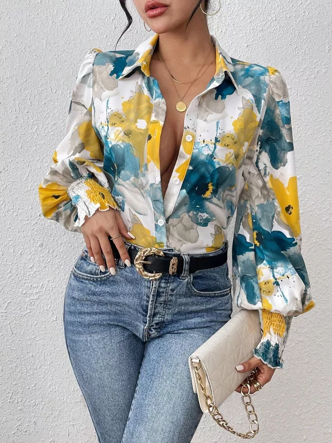 Floral Print Long Sleeve Shirt - Image 2
