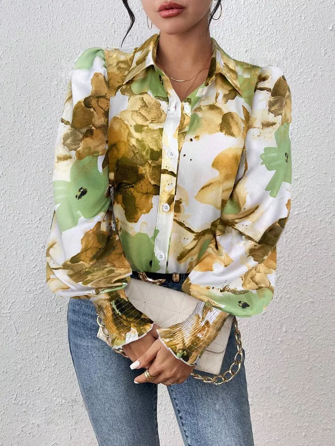 Floral Print Long Sleeve Shirt - Image 8