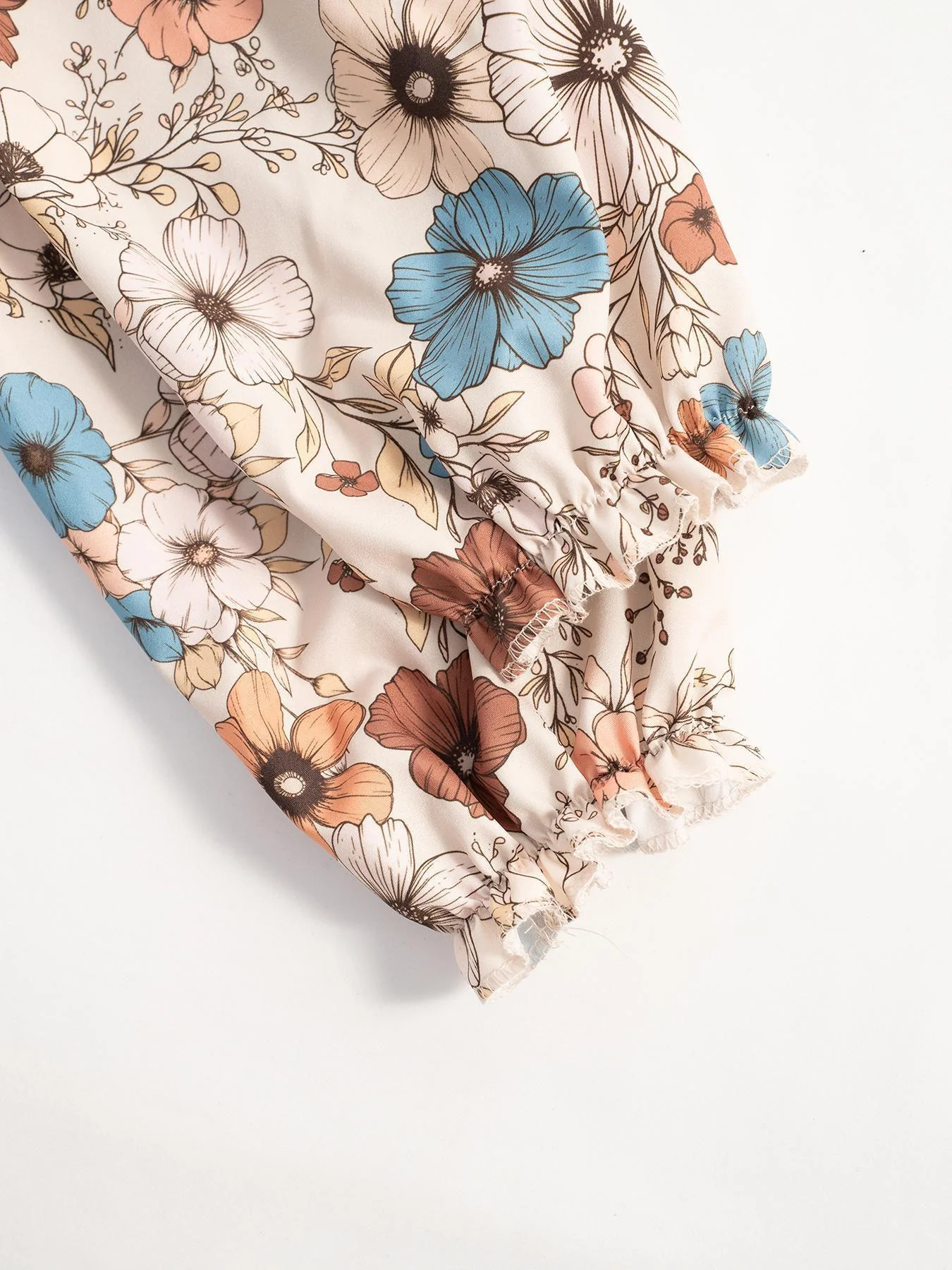 Floral Print Long Sleeve Tiered Dress - Image 8