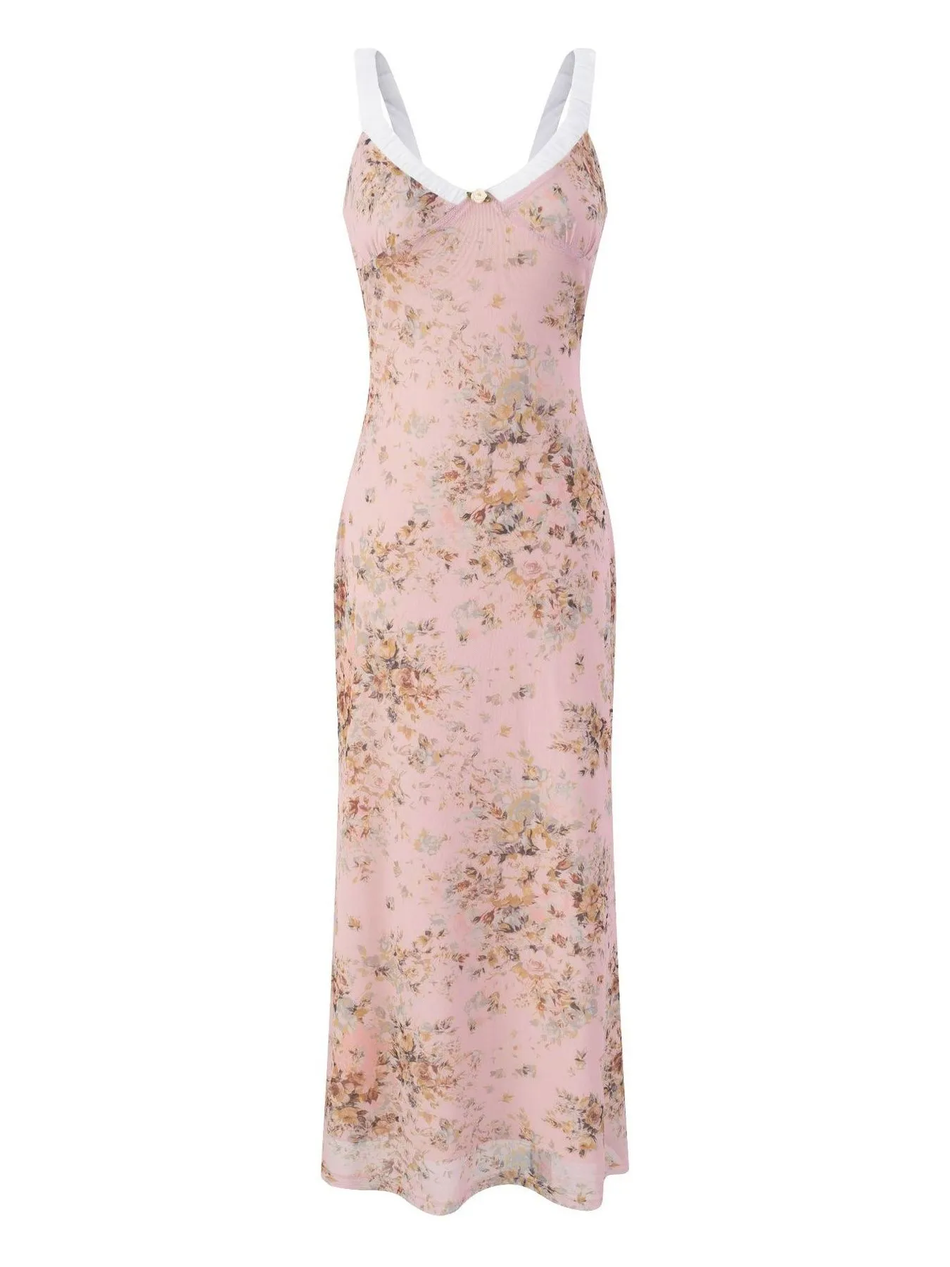 Floral Print Maxi Cami Dress with V-Neck - Image 5