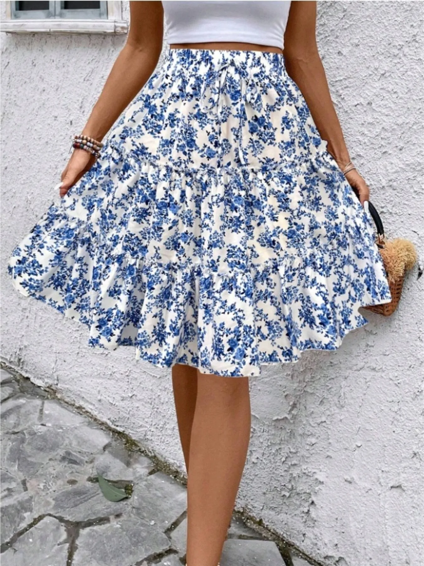 Floral Print Midi Skirt - Image 16