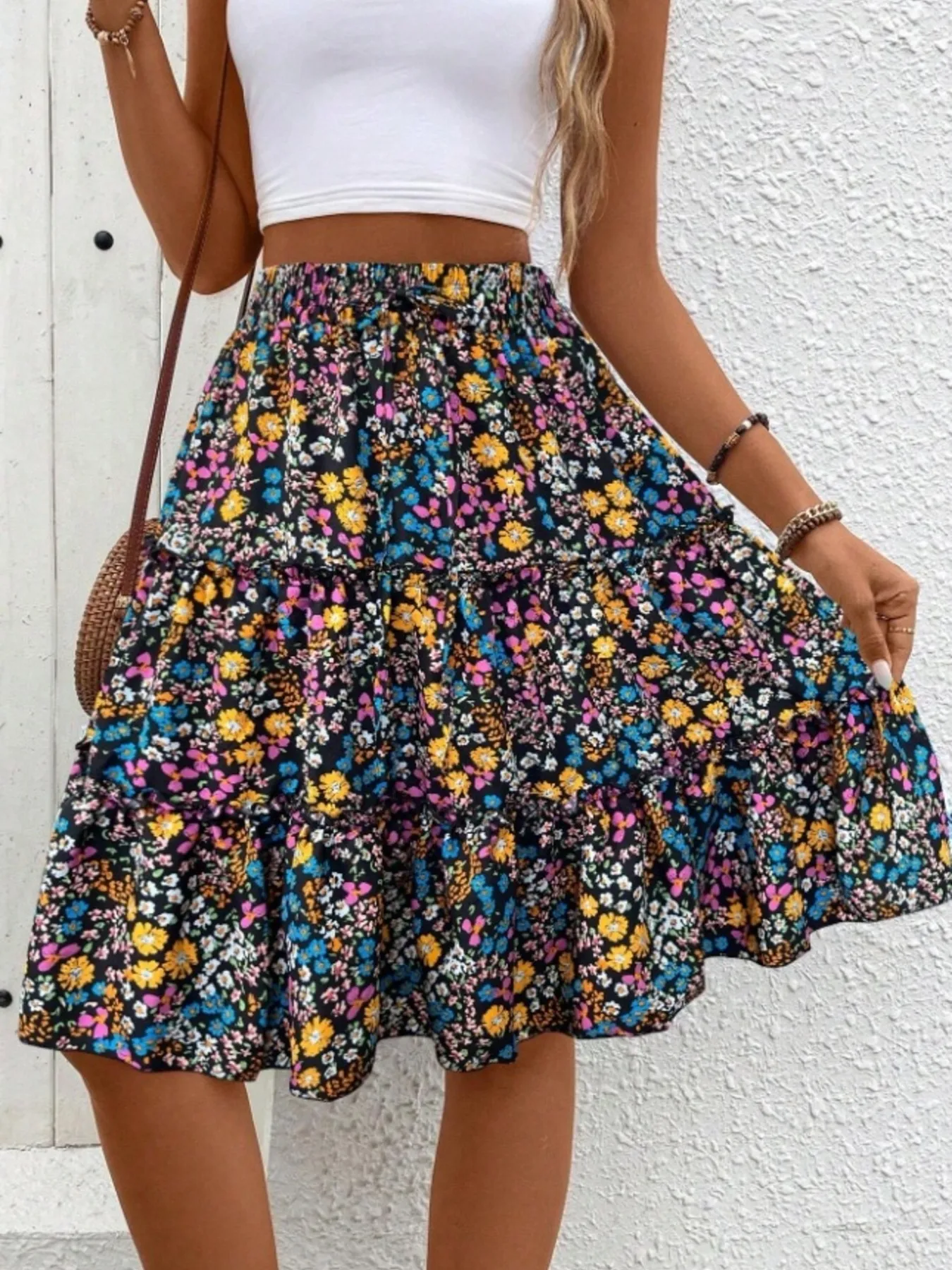 Floral Print Midi Skirt - Image 2