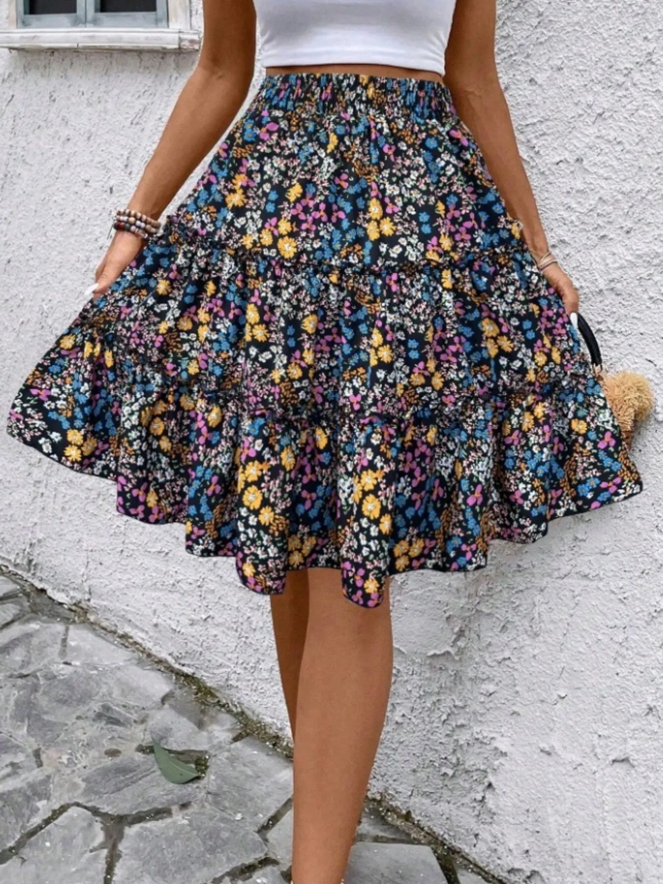 Floral Print Midi Skirt - Image 5