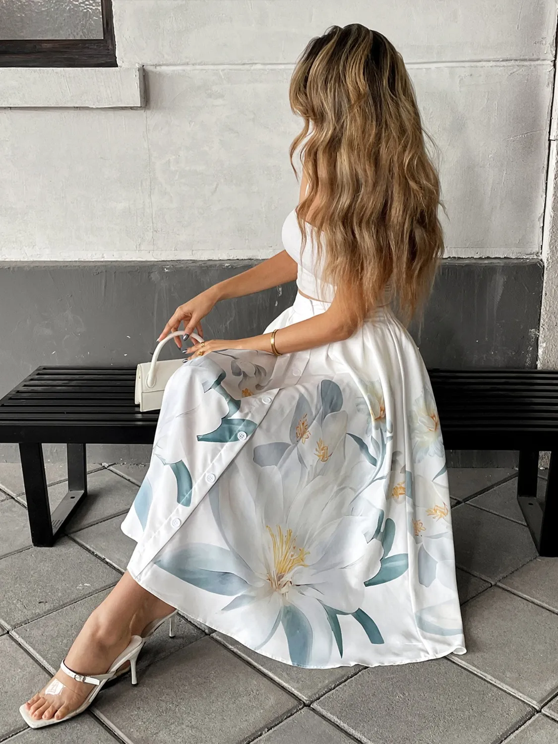 Floral Print Midi Skirt - Image 5