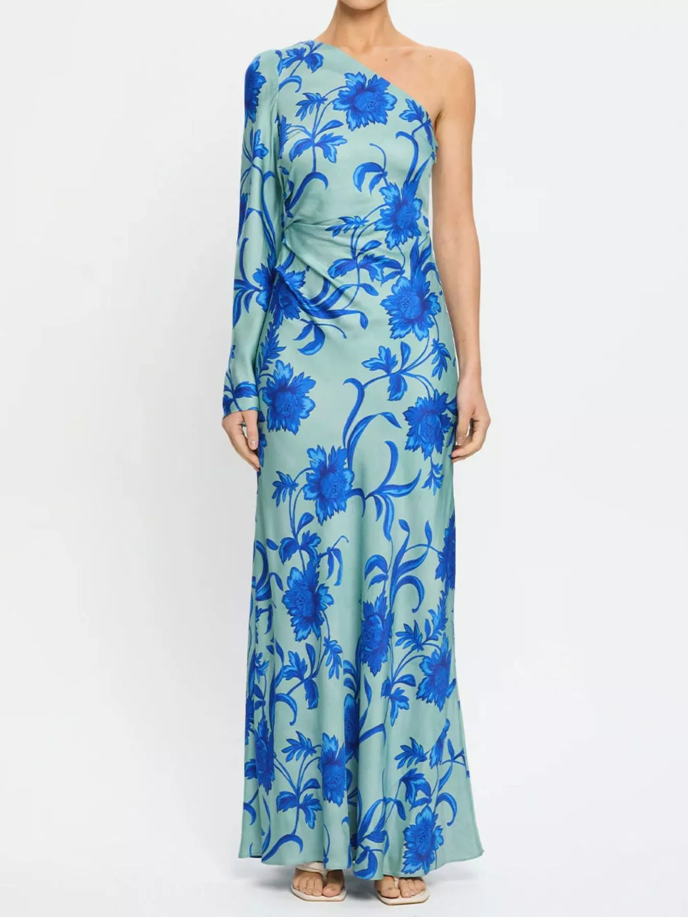 Floral Print One-Shoulder Maxi Dress - Image 5