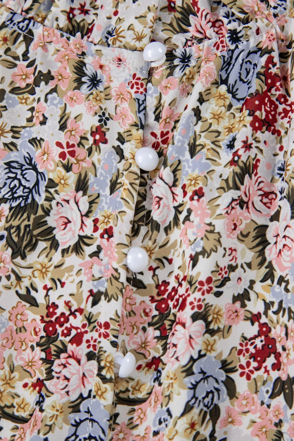 Floral Print Ruffle Cap Sleeve Blouse - Image 11
