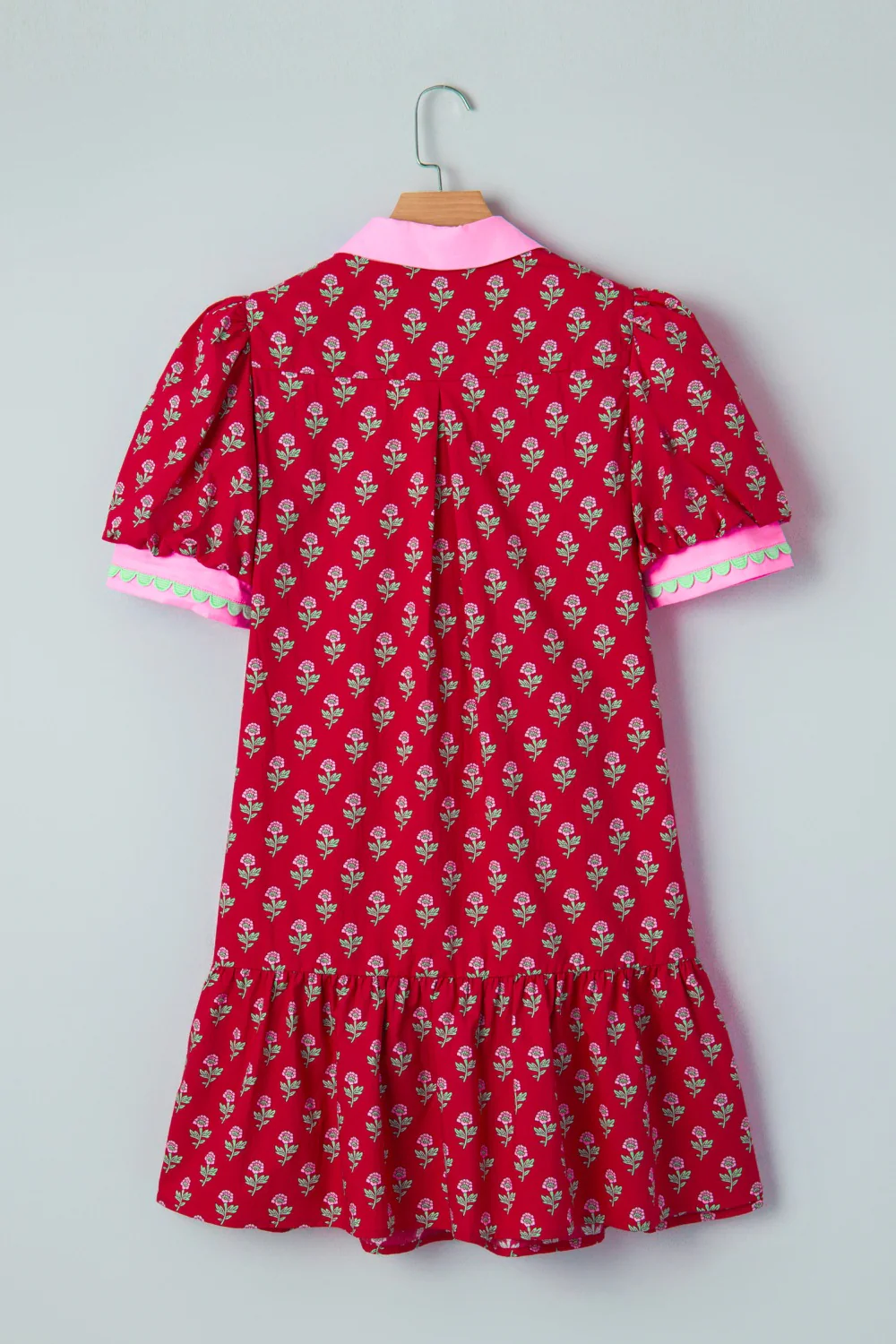 Floral Print Ruffle Hem Mini Dress - Image 12