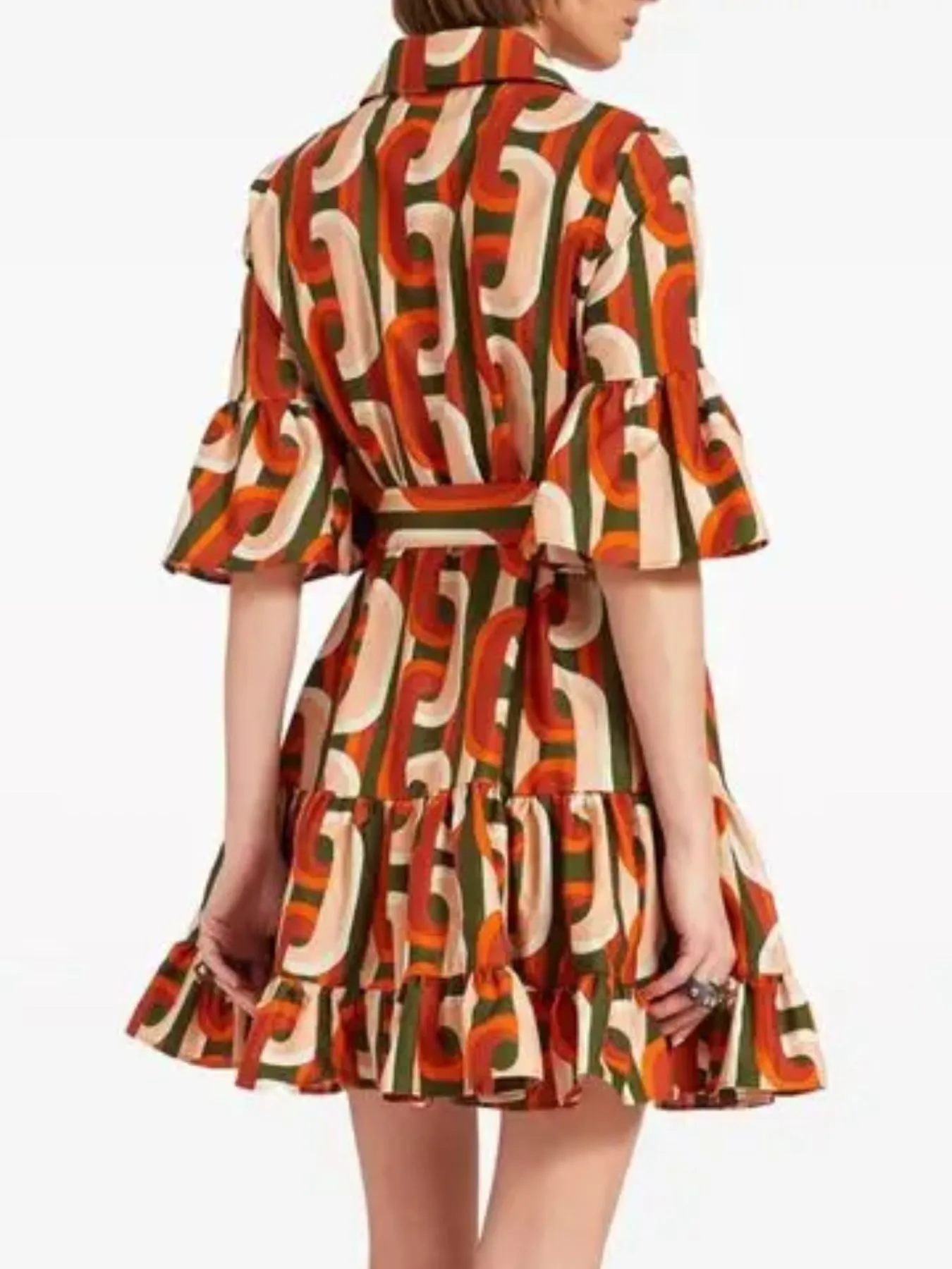 Floral Print Ruffle Sleeve Mini Dress - Image 11