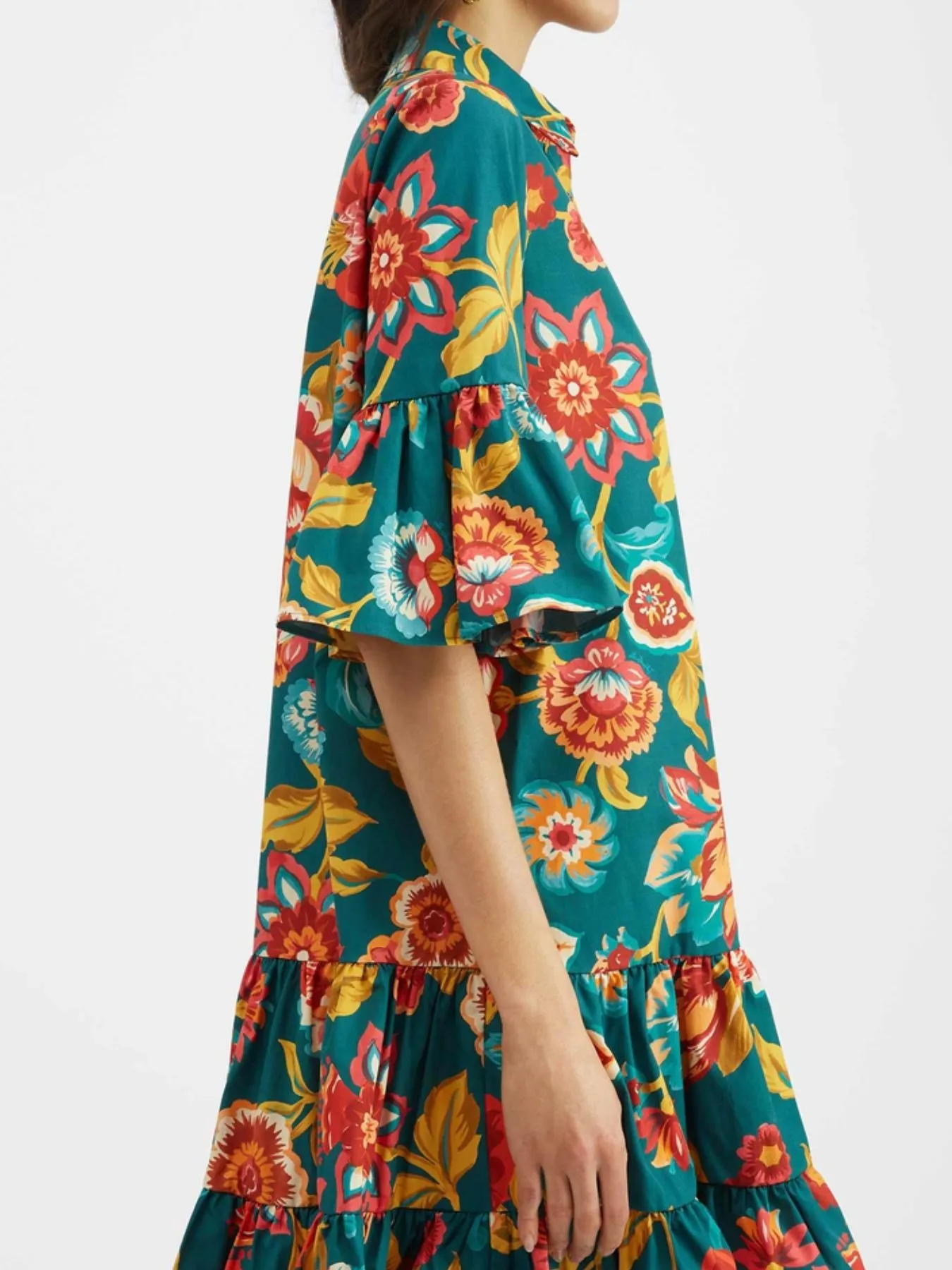 Floral Print Ruffle Sleeve Mini Dress - Image 3
