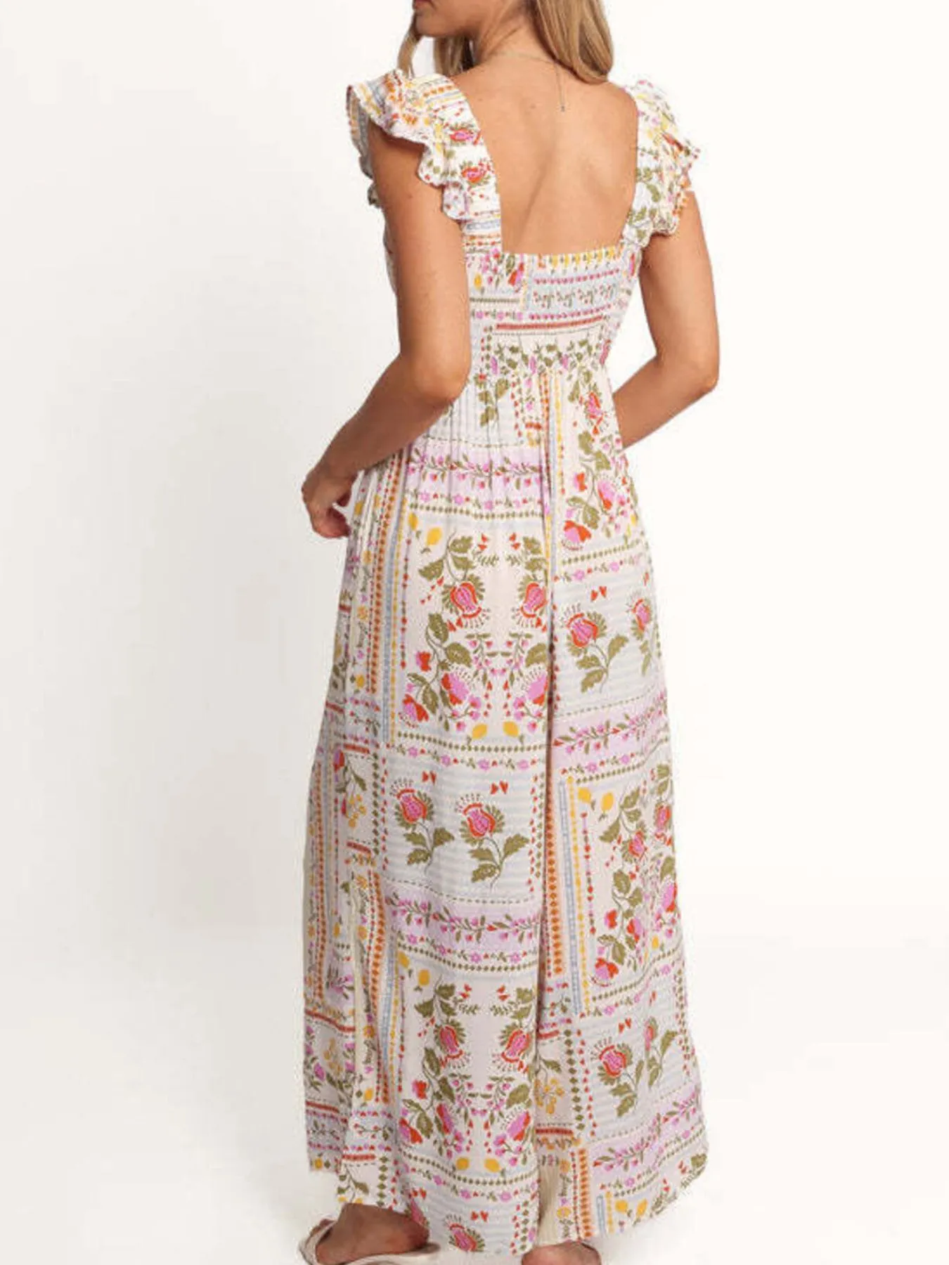 Floral Print Ruffle Strap Jumpsuit - Image 7