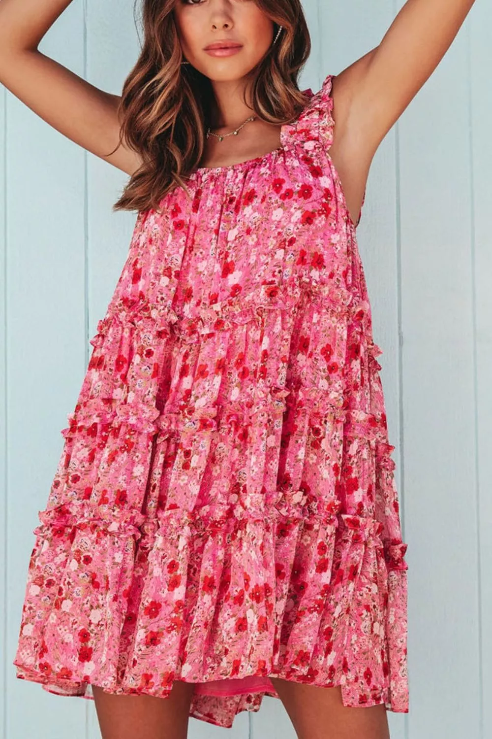 Floral Print Ruffle Tiered Mini Dress - Image 2