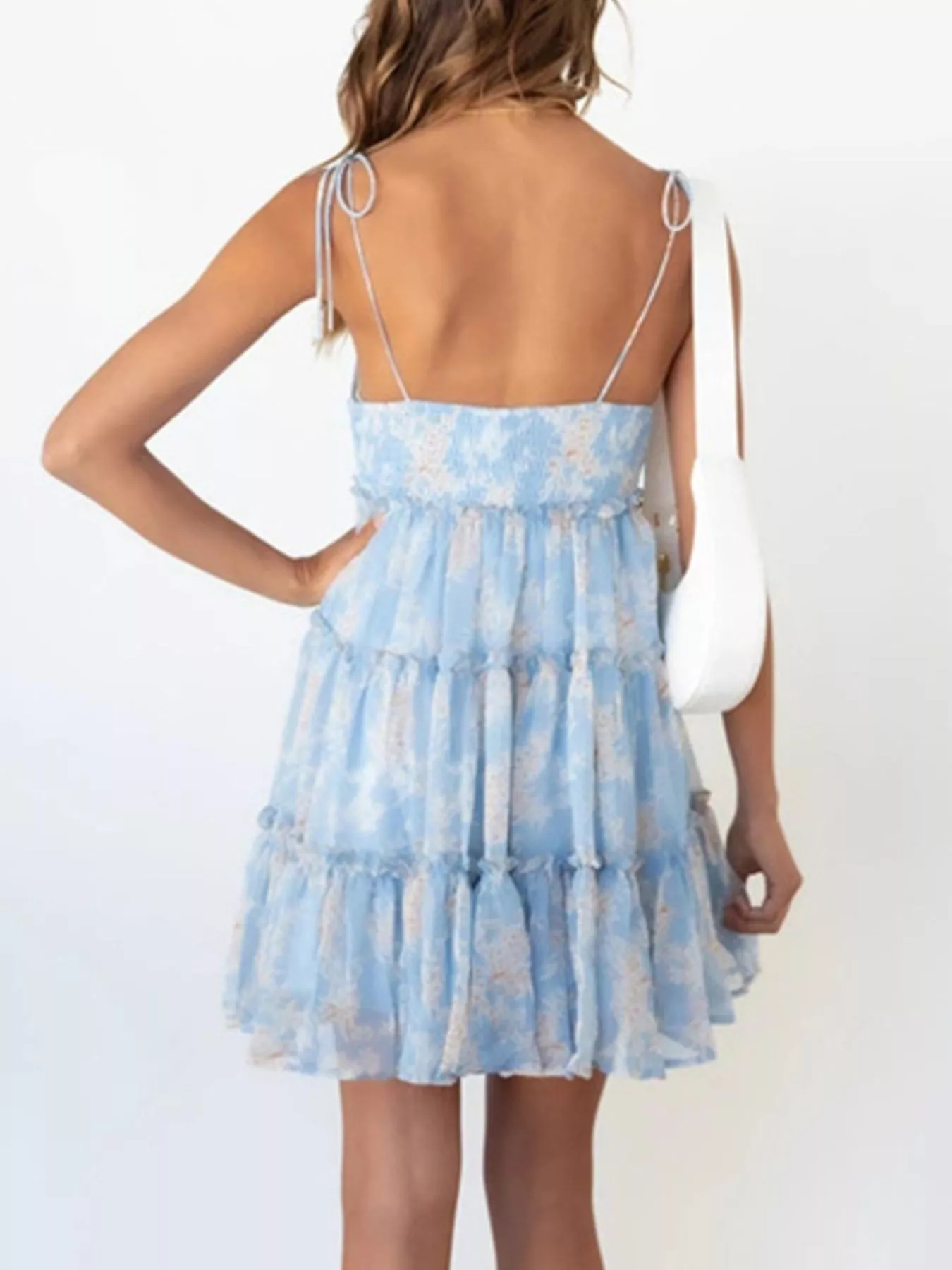 Floral Print Ruffle Tiered Mini Dress - Image 10