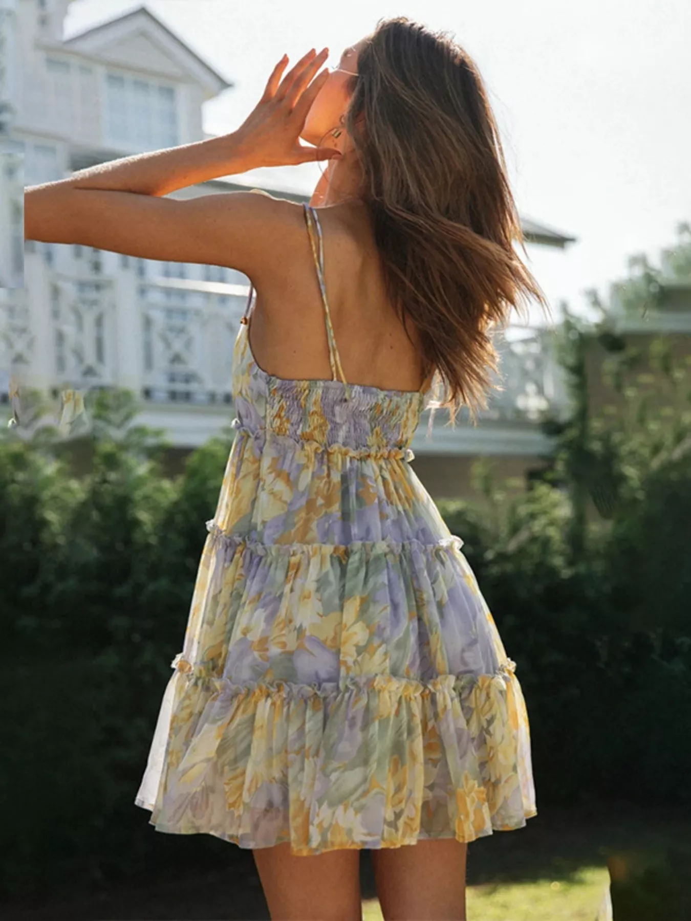 Floral Print Ruffle Tiered Mini Dress - Image 5