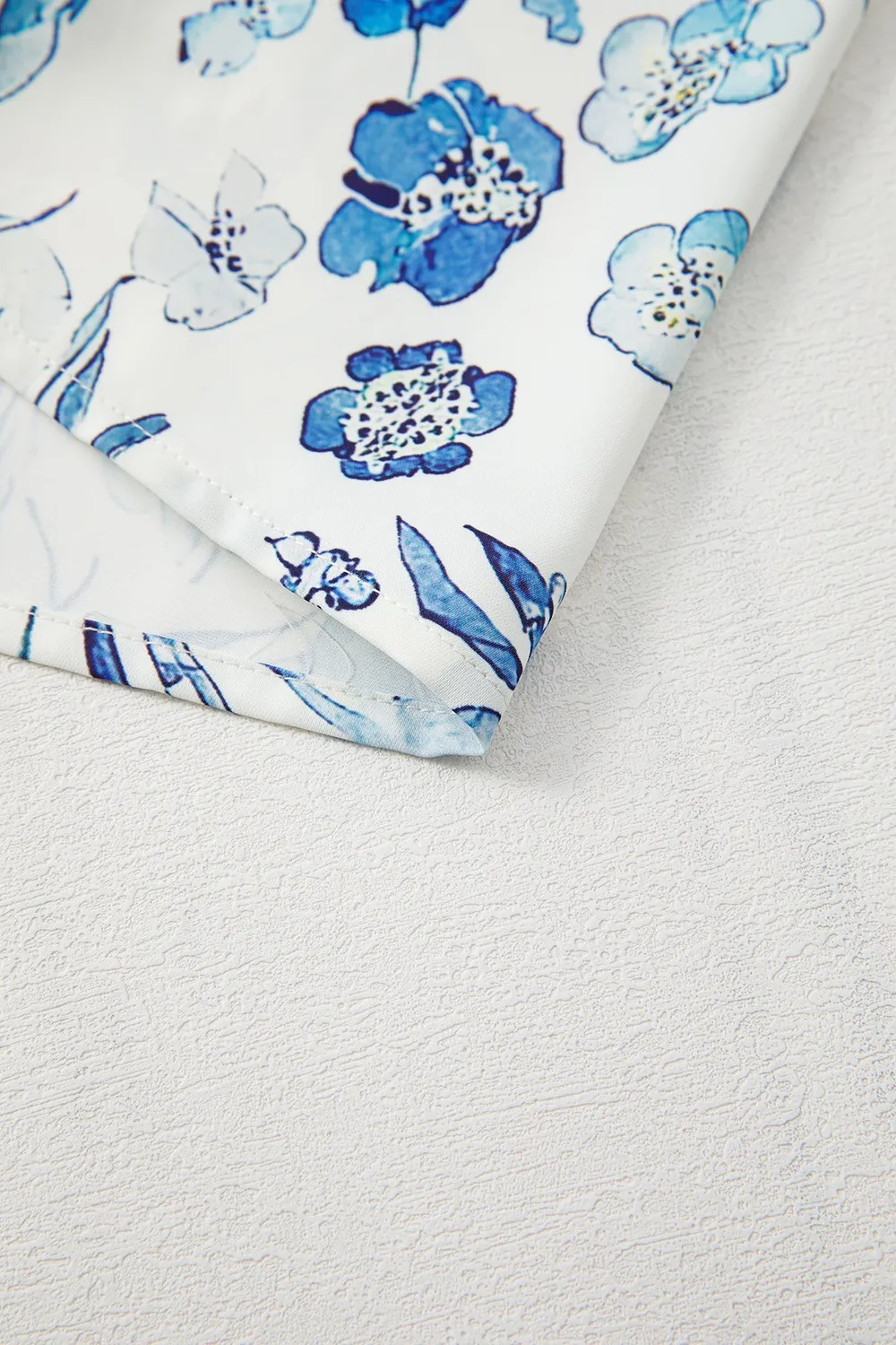 Floral Print Ruffled Short Sleeve Blouse - Image 9