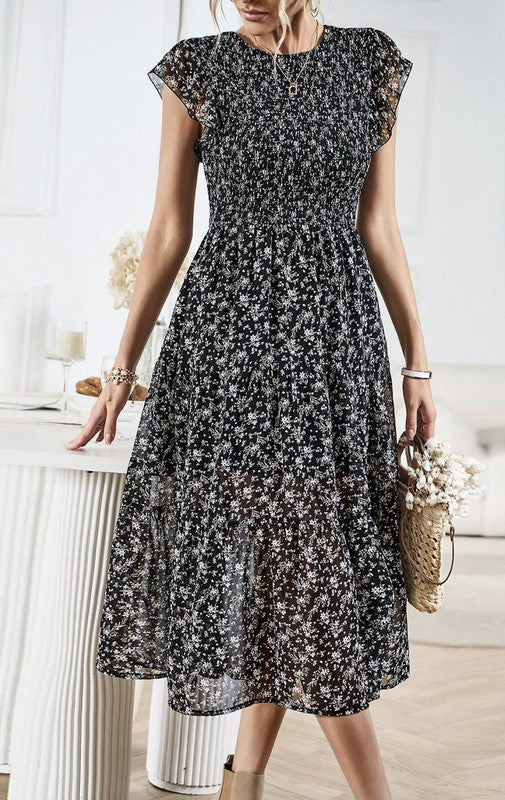 Floral Print Smocked Dress - Image 4