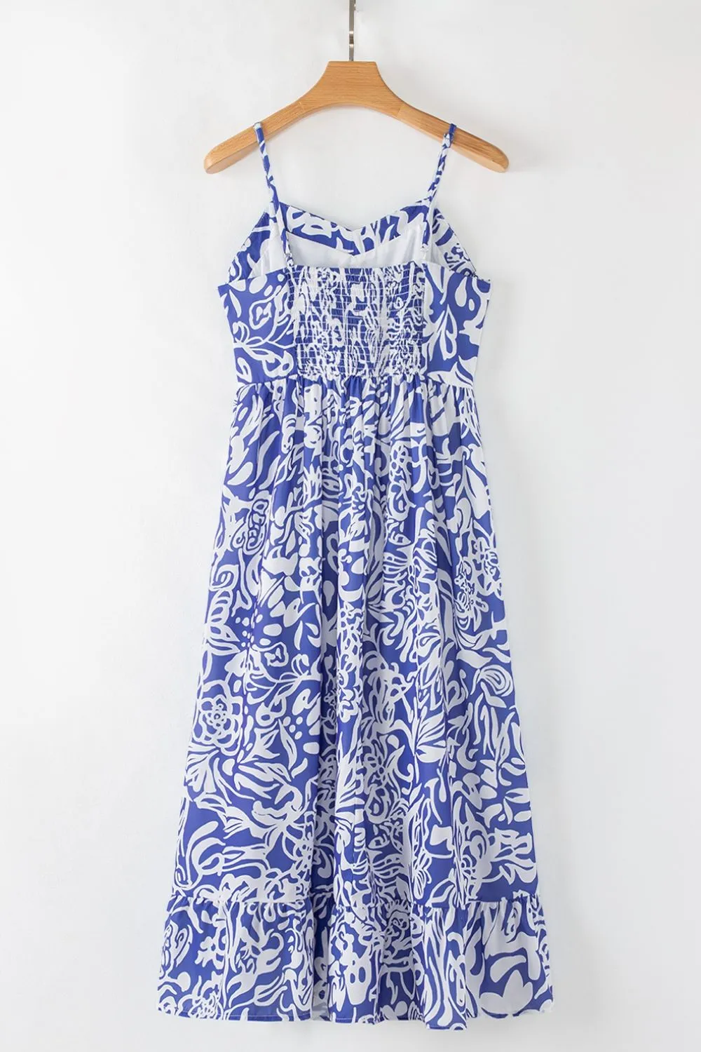 Floral Print Spaghetti Strap High Waist Dress - Image 6