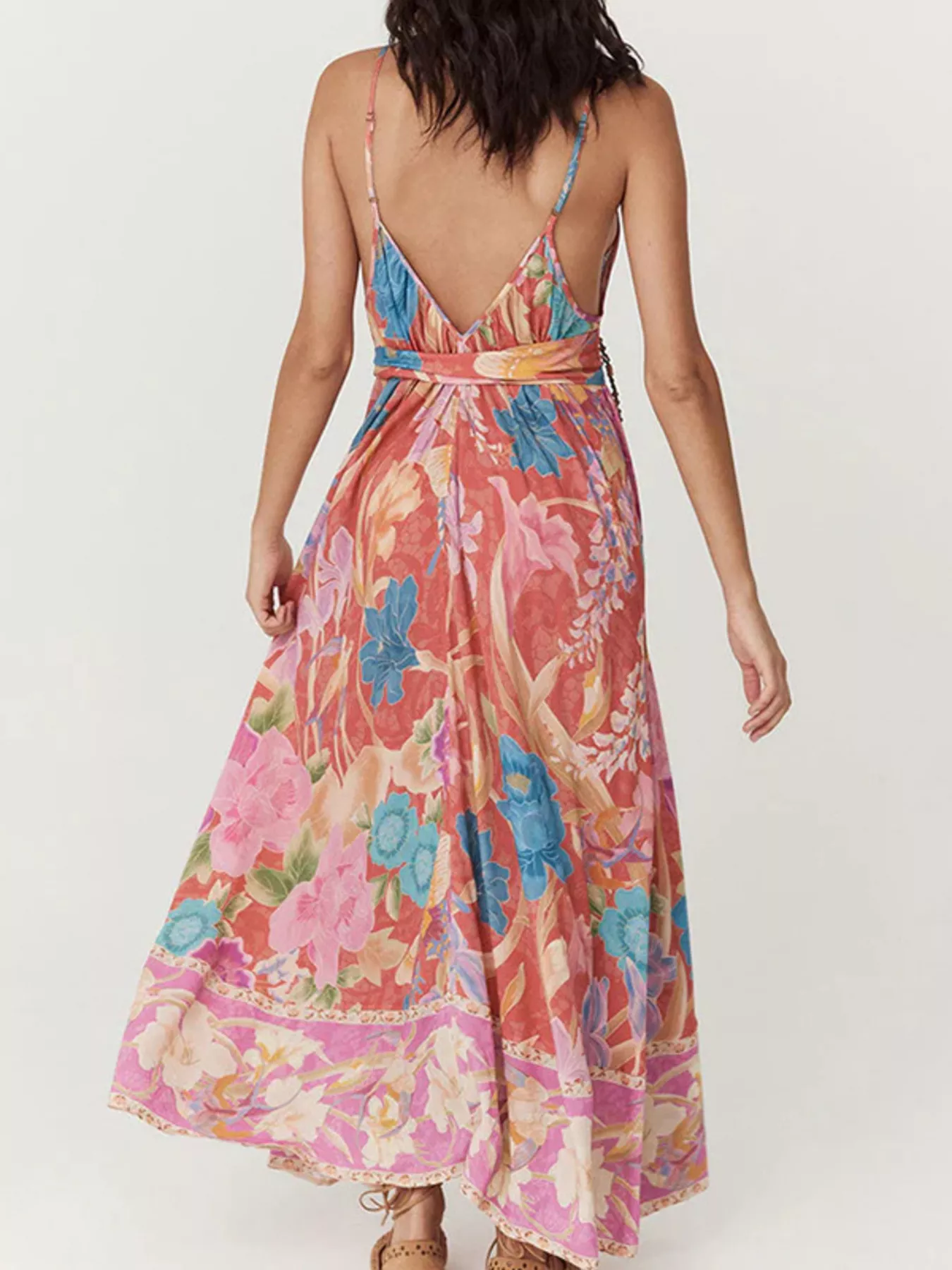 Floral Print Spaghetti Strap Maxi Dress - Image 3