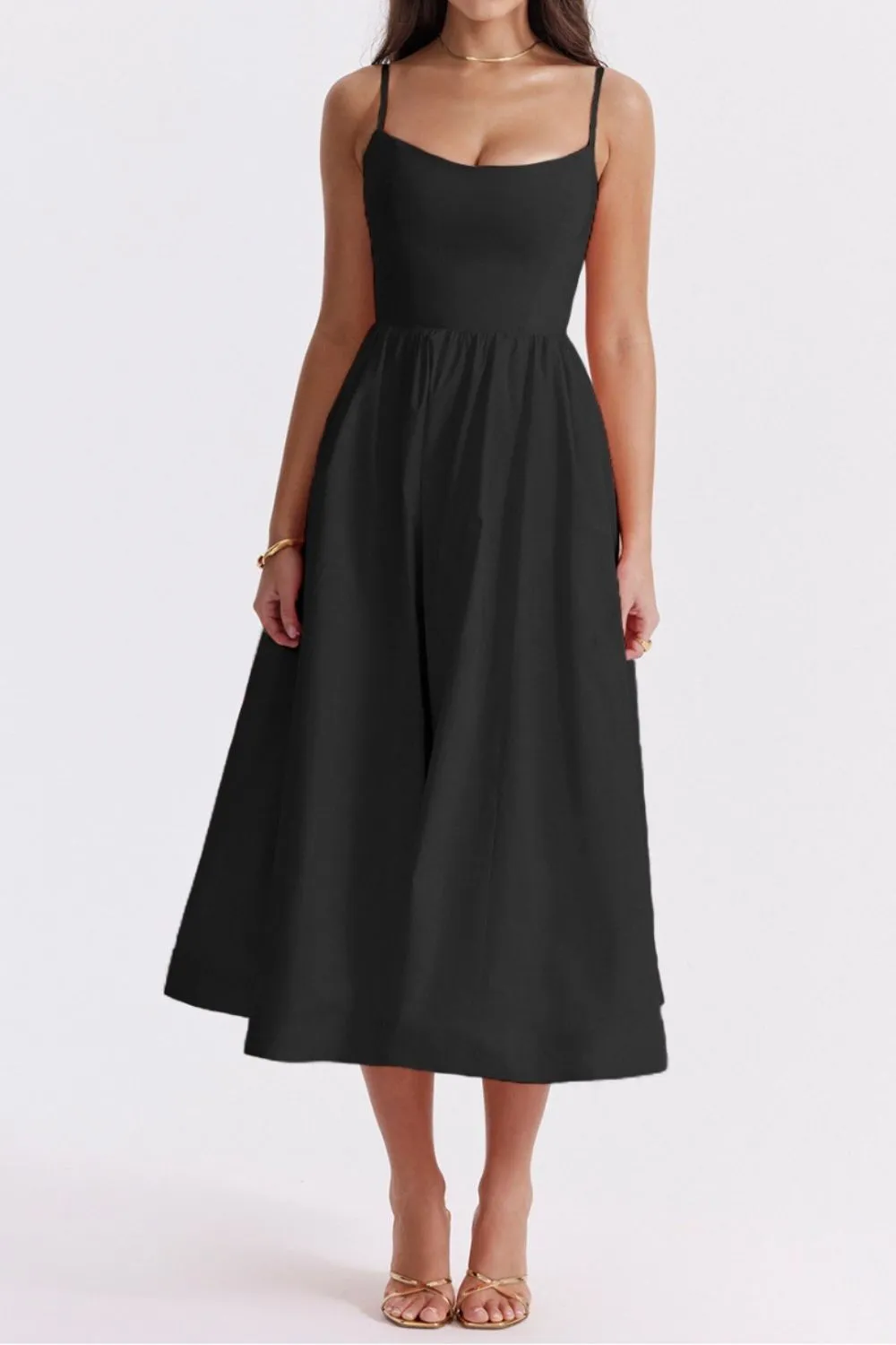 Floral Print Spaghetti Strap Midi Dress - Image 13