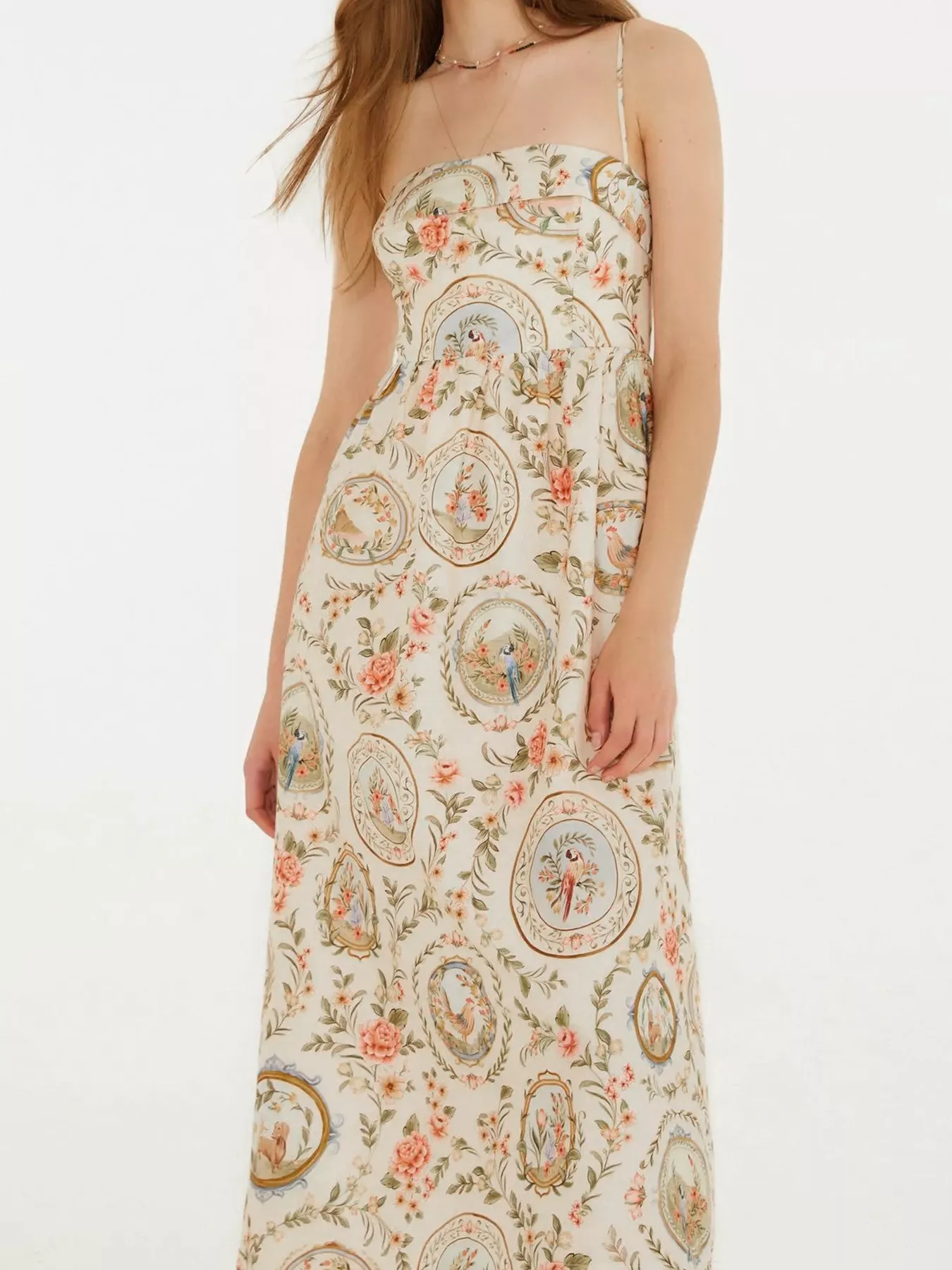 Floral Print Spaghetti Strap Midi Dress - Image 3