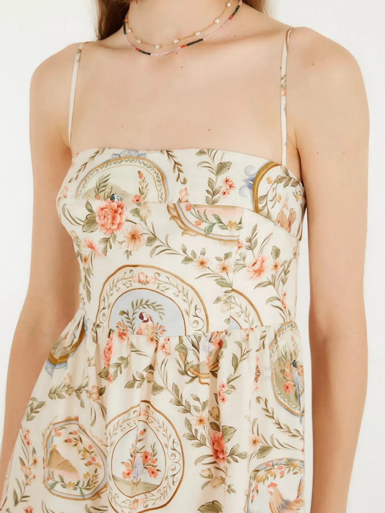Floral Print Spaghetti Strap Midi Dress - Image 5