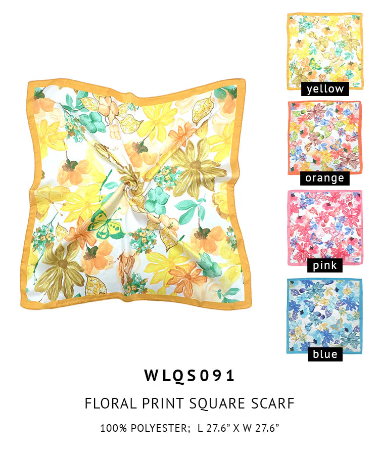 Floral Print Square Scarf - Image 13