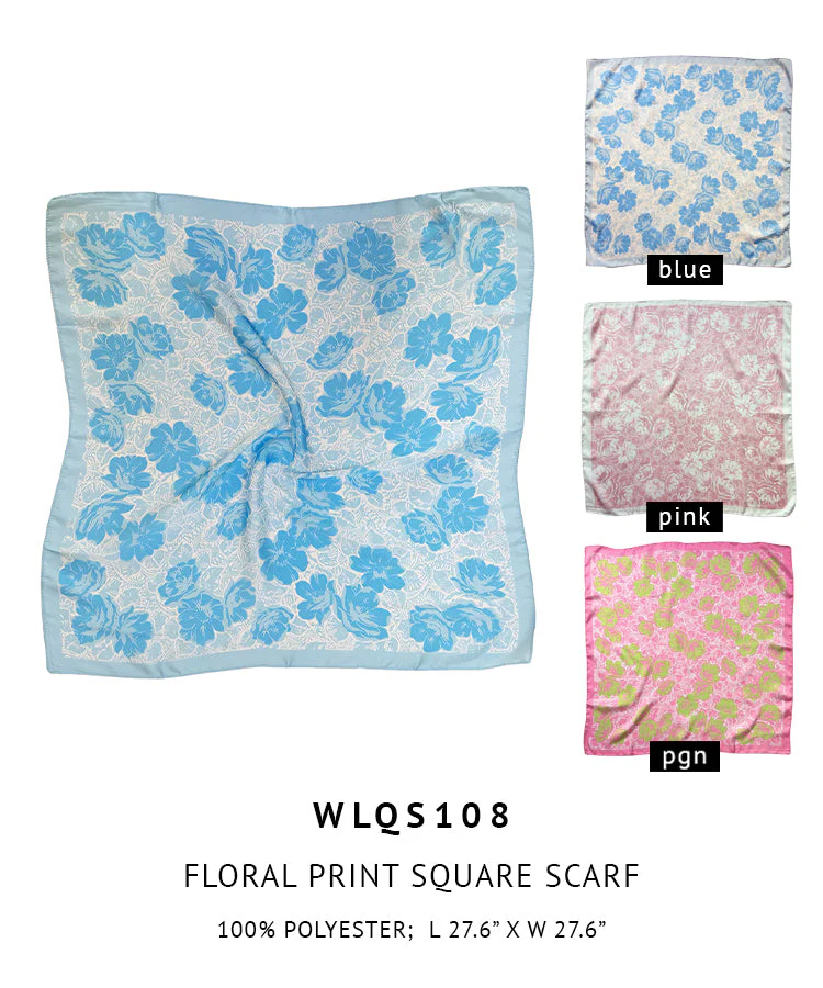 Floral Print Square Scarf - Image 11