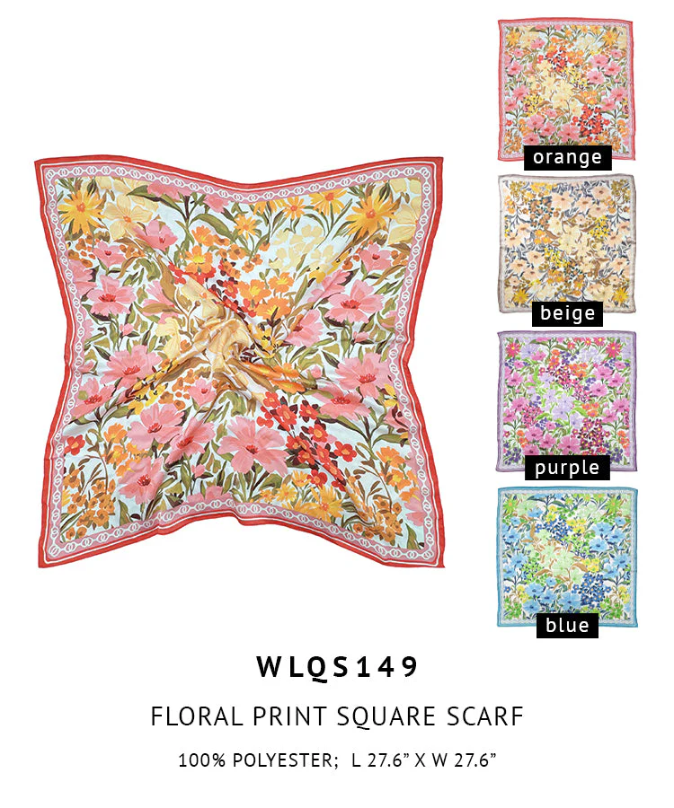 Floral Print Square Scarf - Image 13