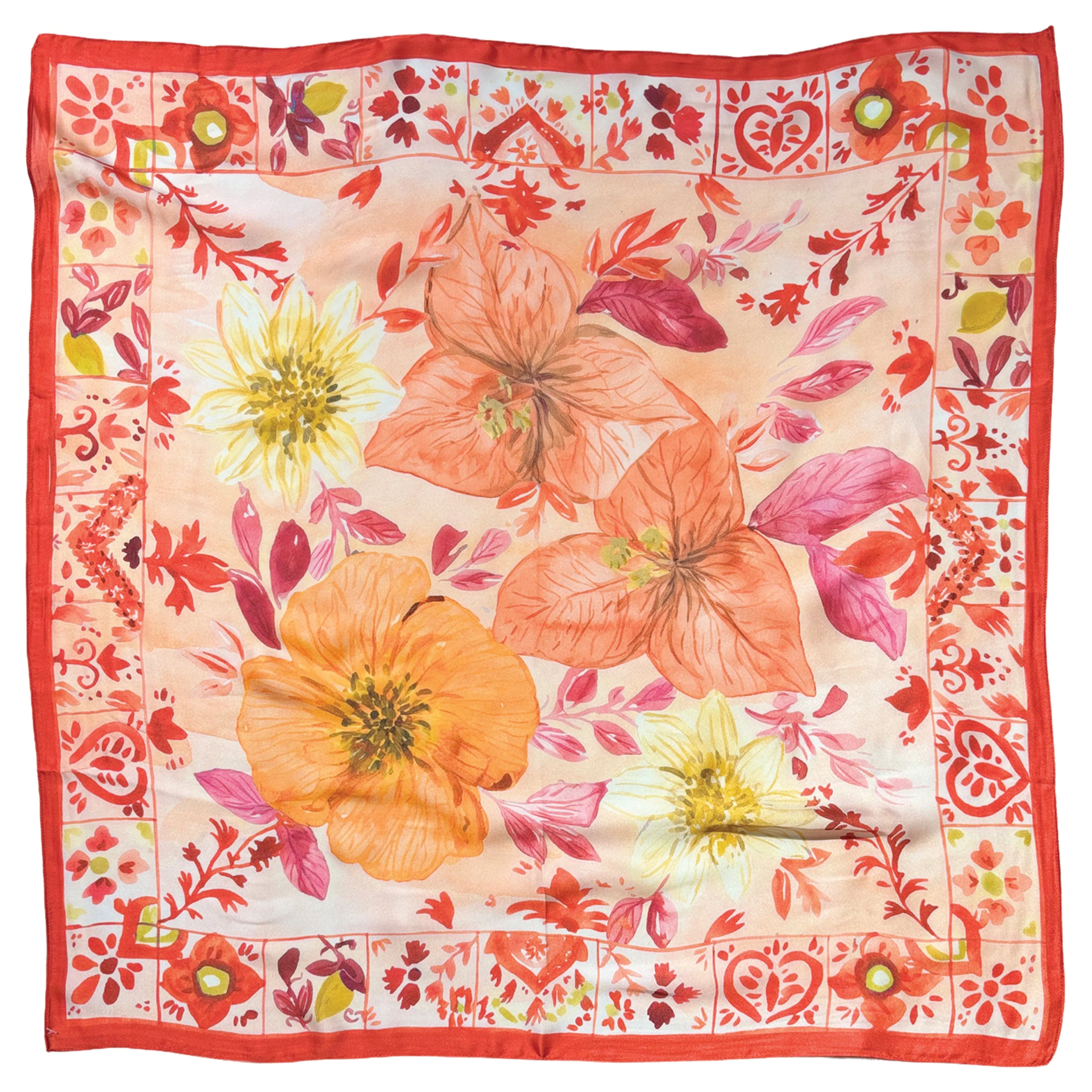 Floral Print Square Scarf - Image 6