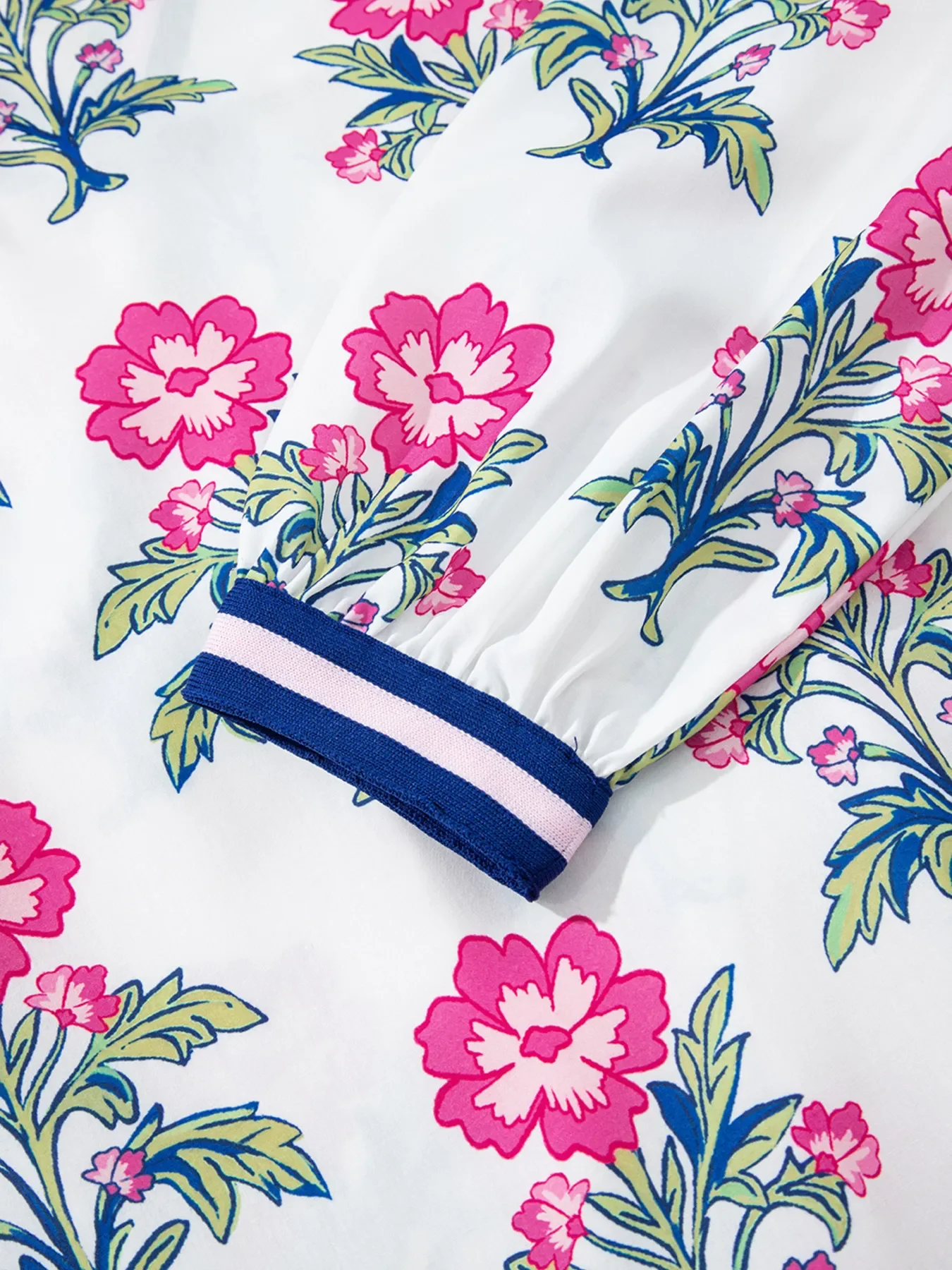 Floral Print Striped V Neck Blouse - Image 8