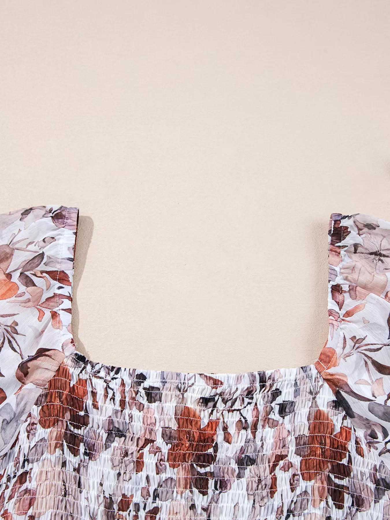 Floral Print Sweetheart Neck Long Sleeve High Waist Mini Dress - Image 7