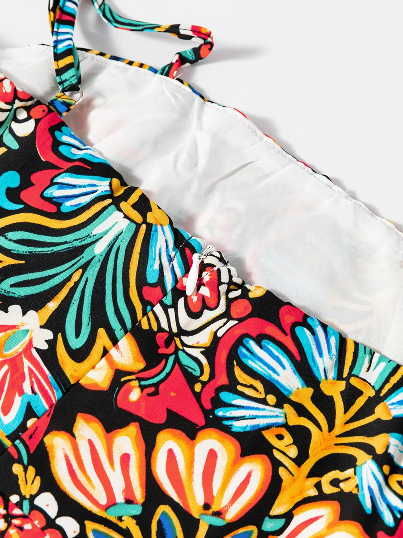 Floral Print Thin Straps High Waist Maxi Dress - Image 10
