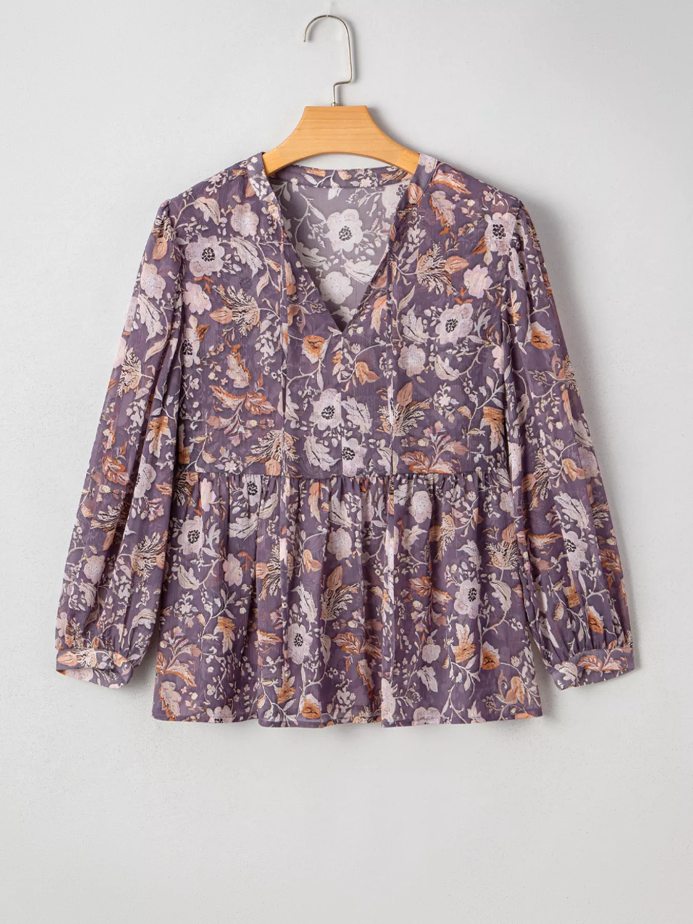 Floral Print Tie Neck Blouse - Image 4